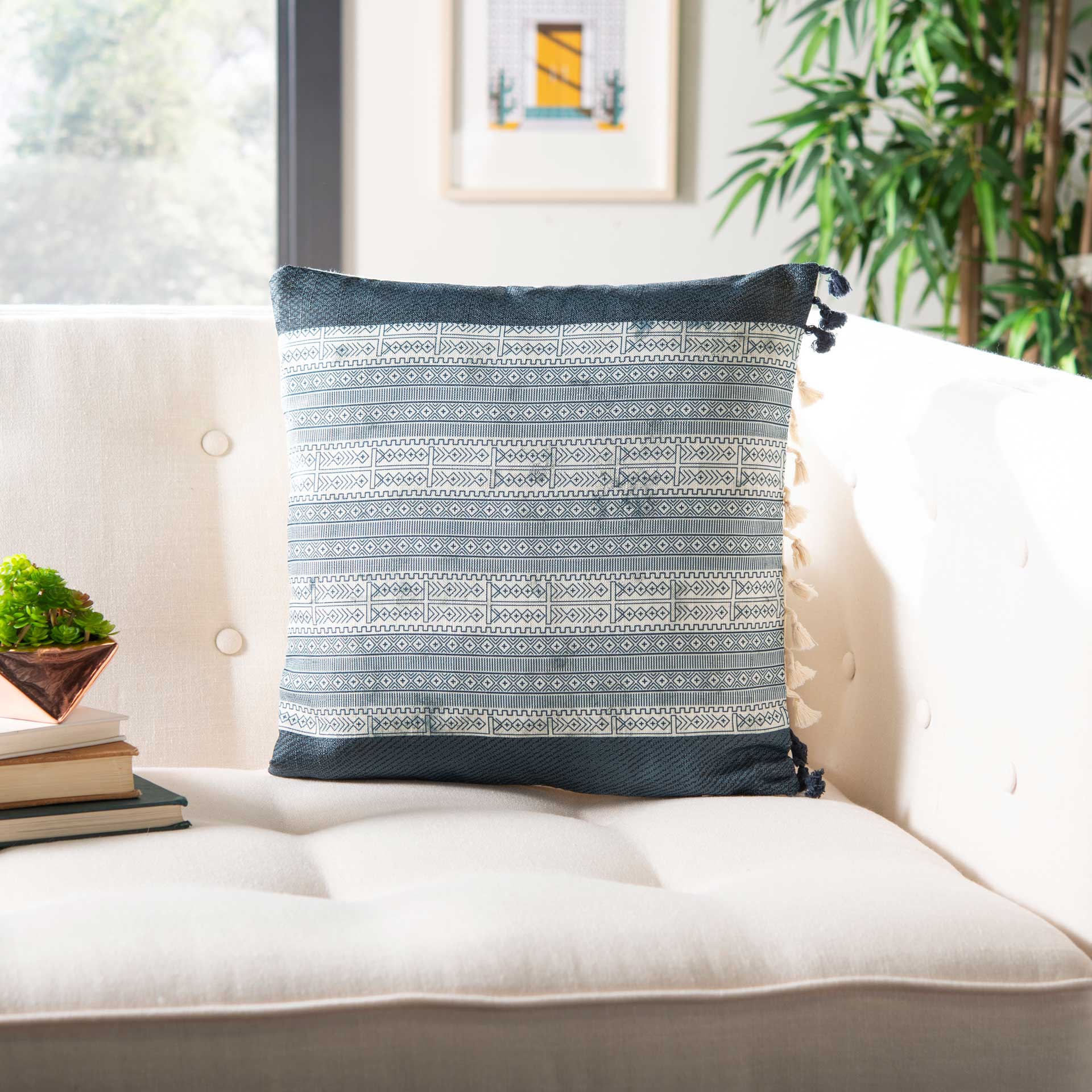 Lilah Pillow Deep Blue/Gray - Image 5
