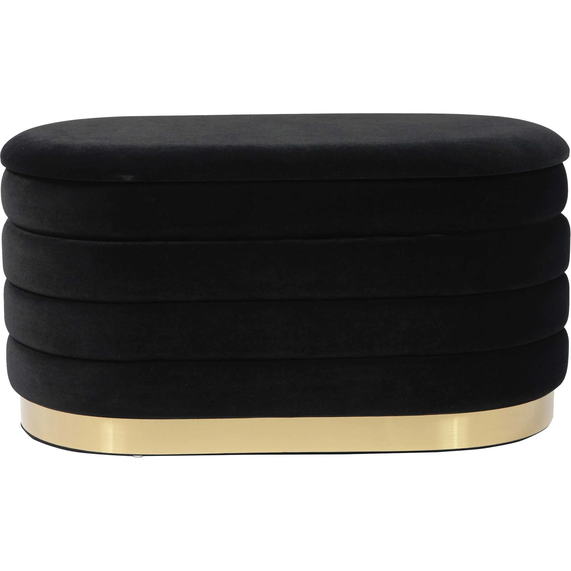 Lilah Velvet Storage Bench Black - Image 2