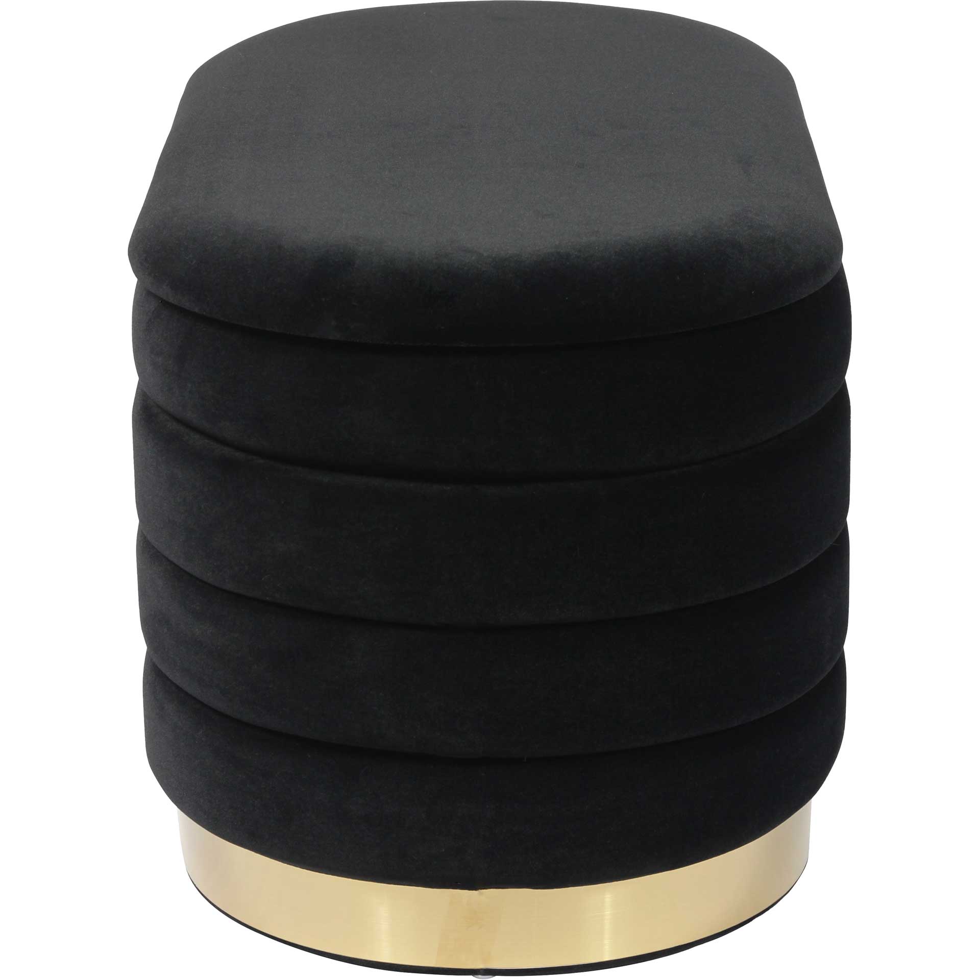 Lilah Velvet Storage Bench Black - Image 3