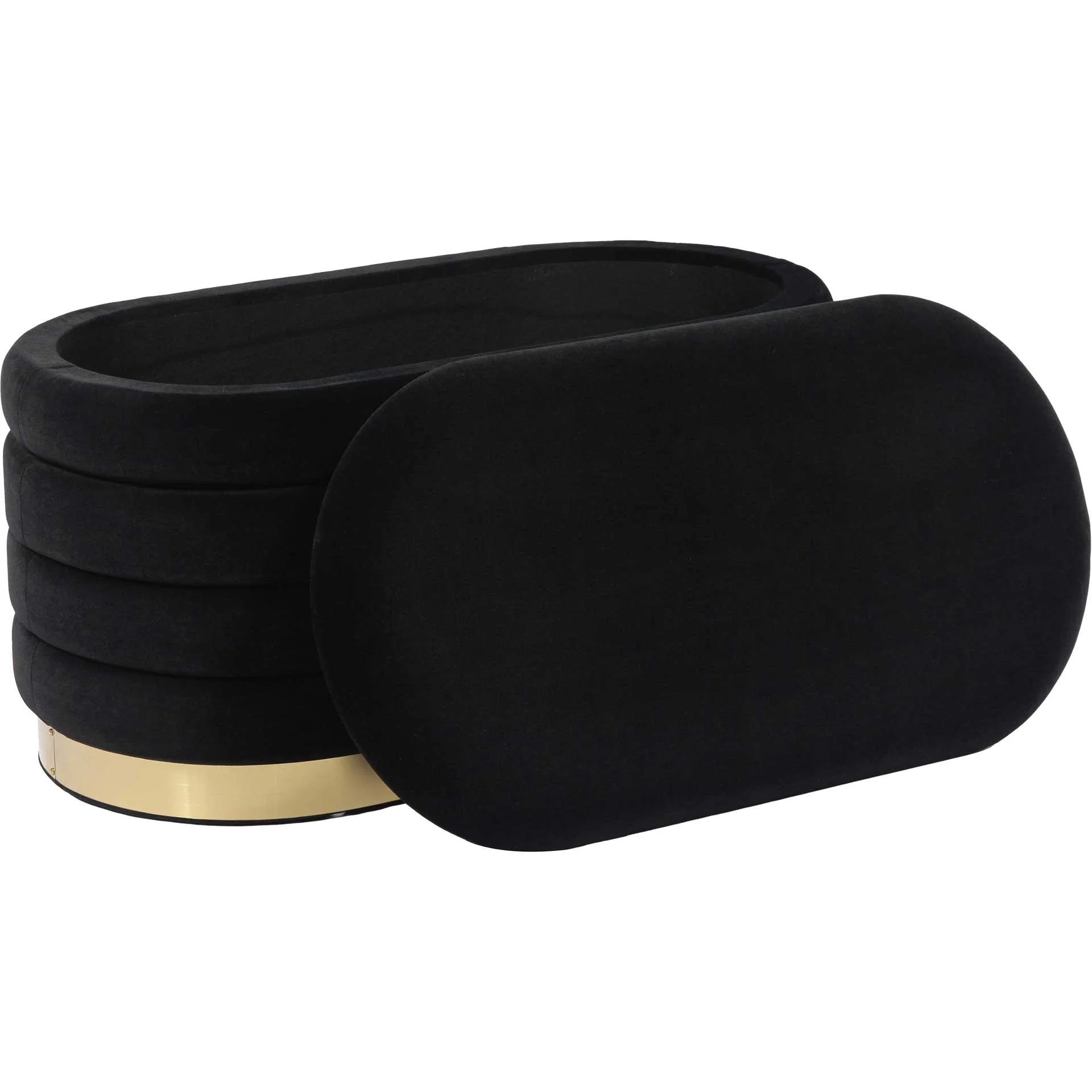 Lilah Velvet Storage Bench Black - Image 5