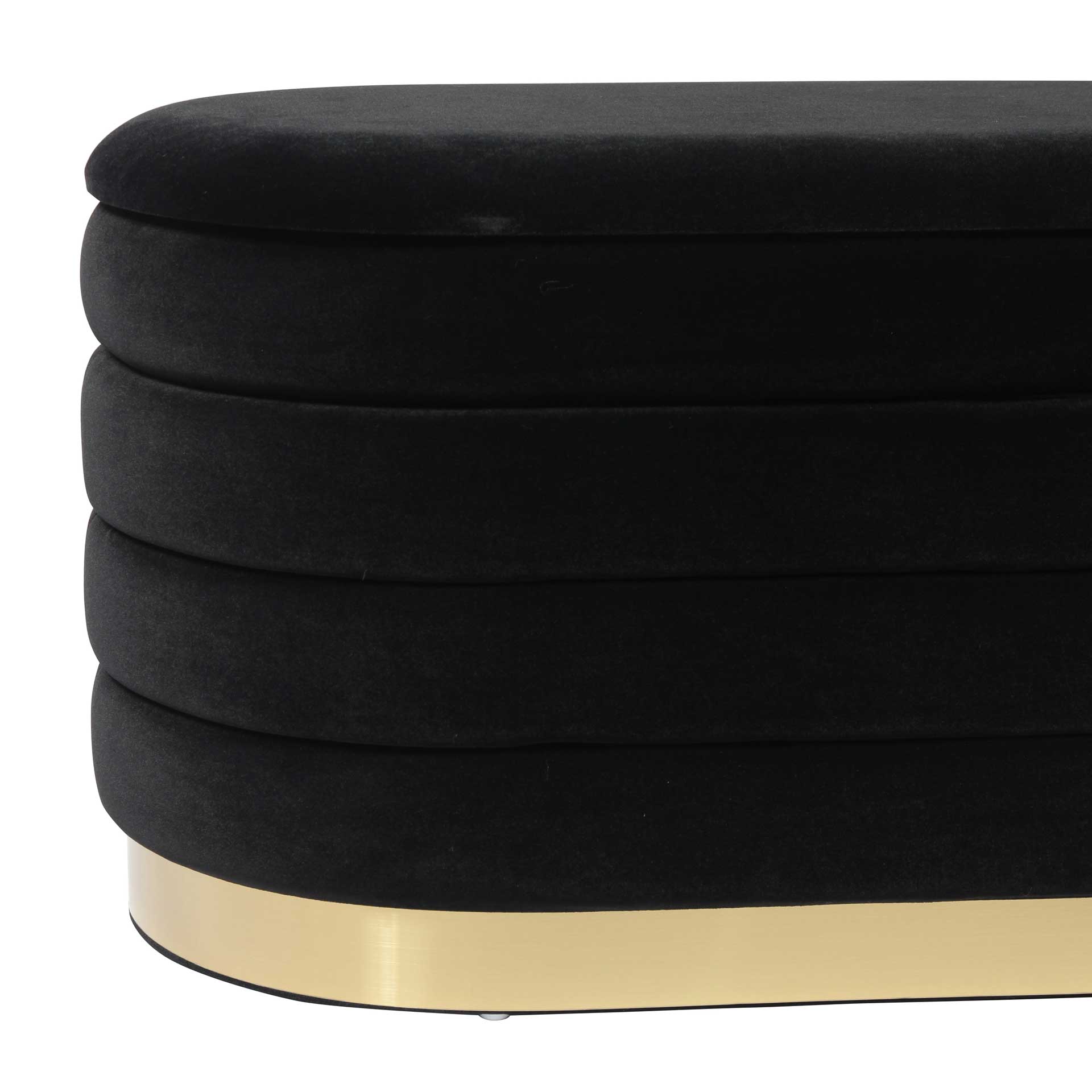 Lilah Velvet Storage Bench Black - Image 6
