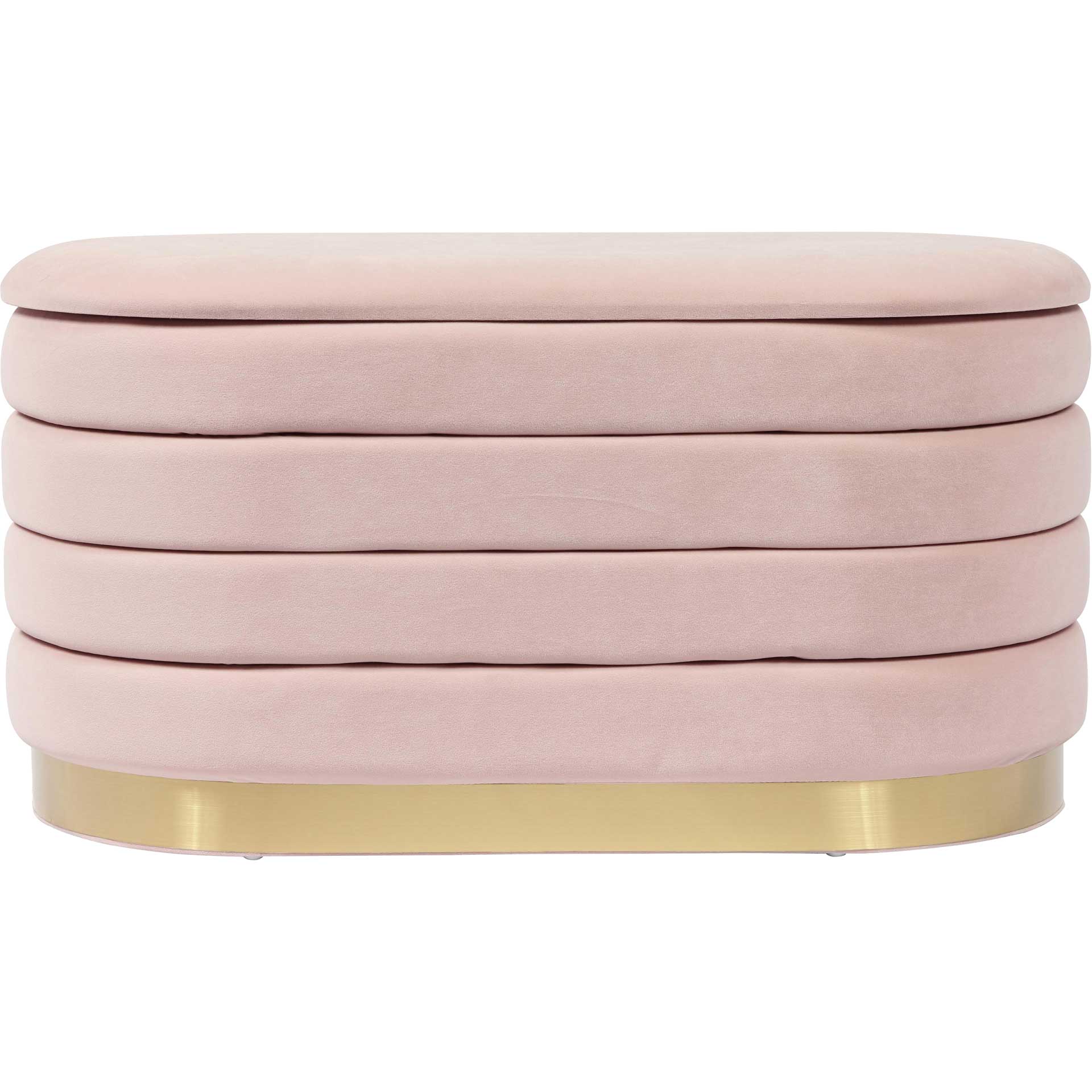 Lilah Velvet Storage Bench Blush - Image 2