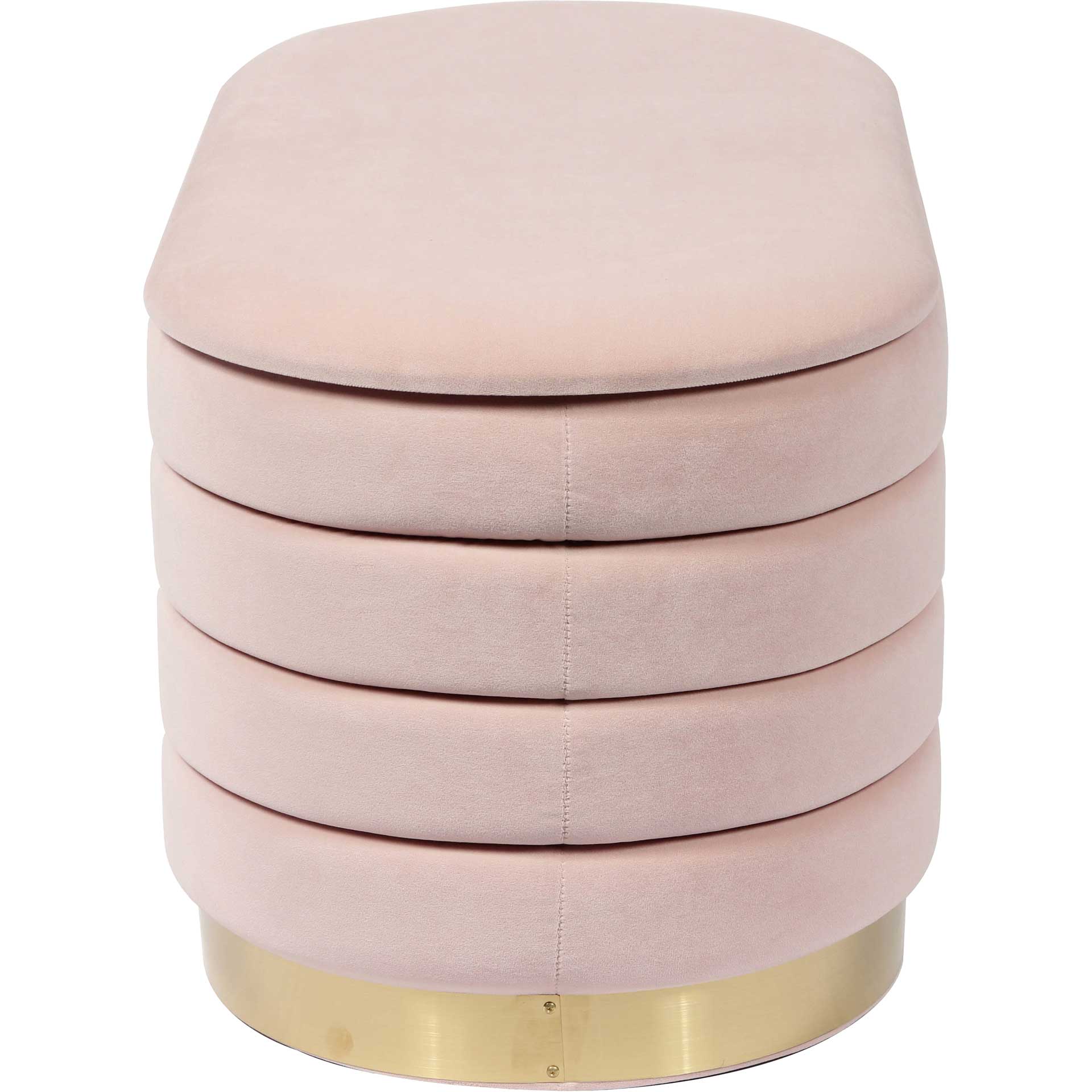 Lilah Velvet Storage Bench Blush - Image 3
