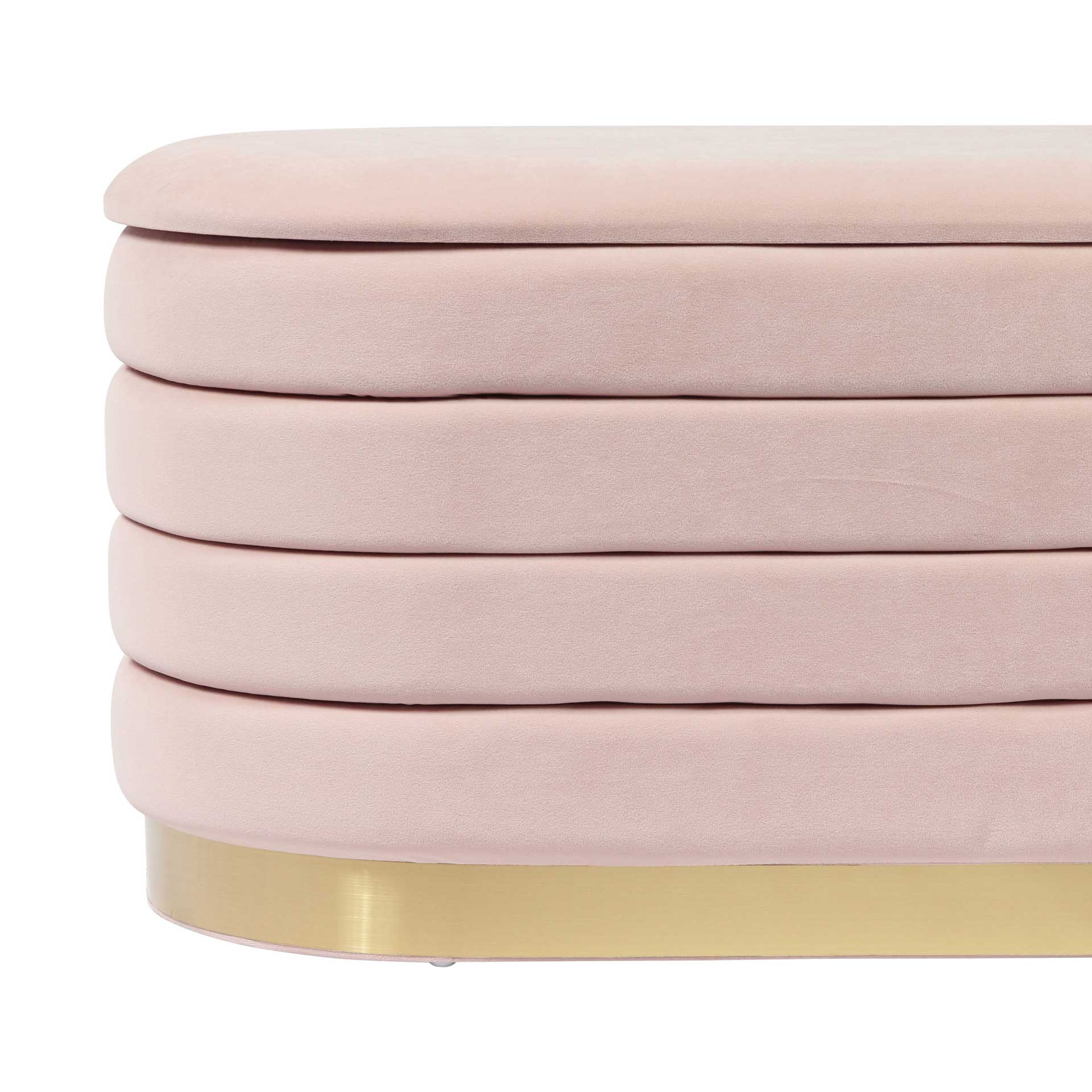Lilah Velvet Storage Bench Blush - Image 6