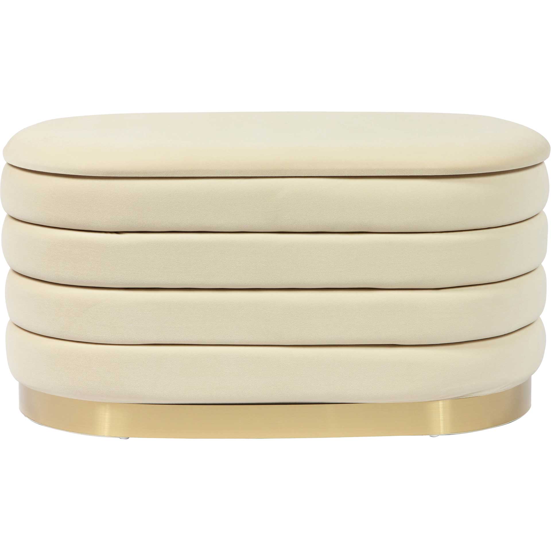 Lilah Velvet Storage Bench Cream - Image 2