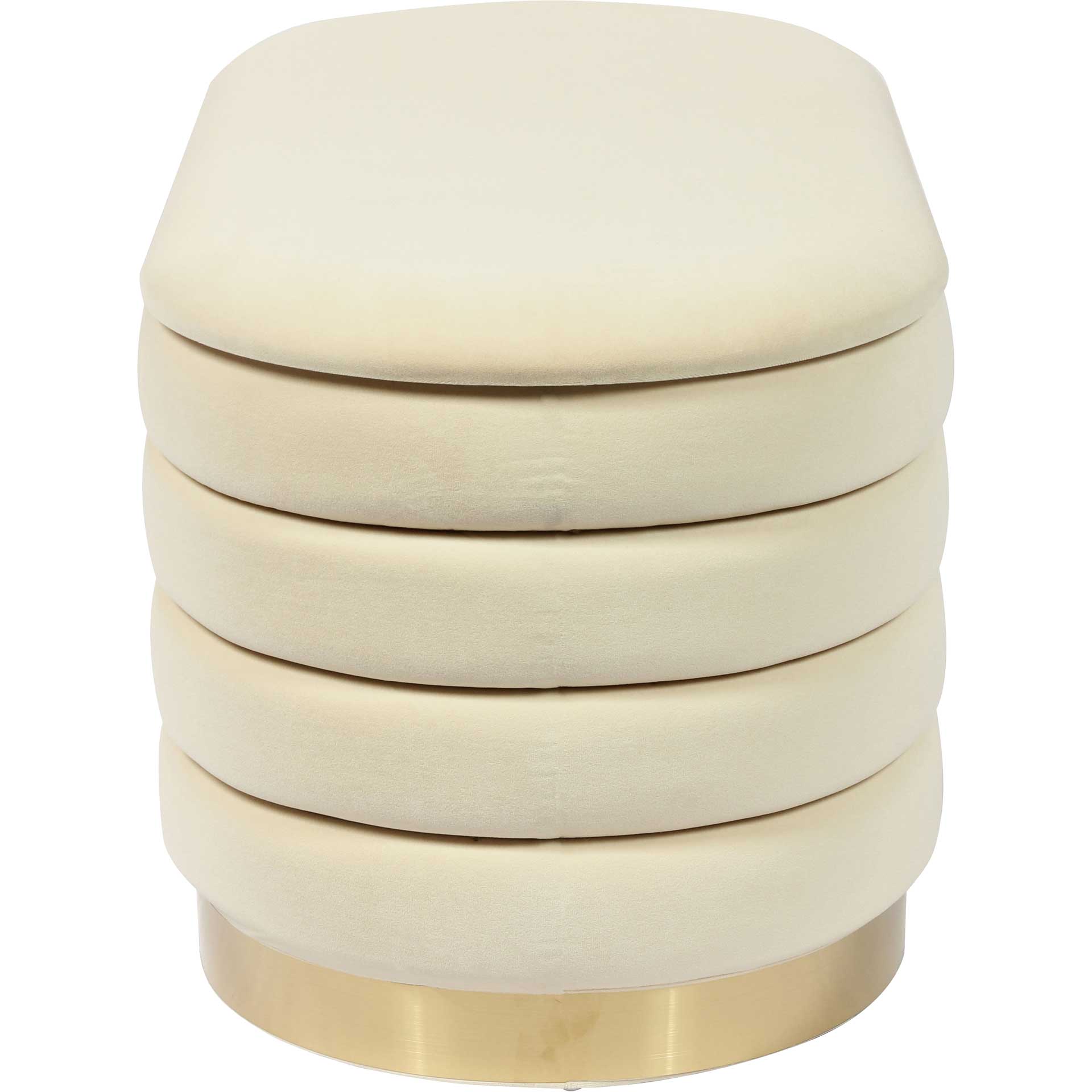 Lilah Velvet Storage Bench Cream - Image 3