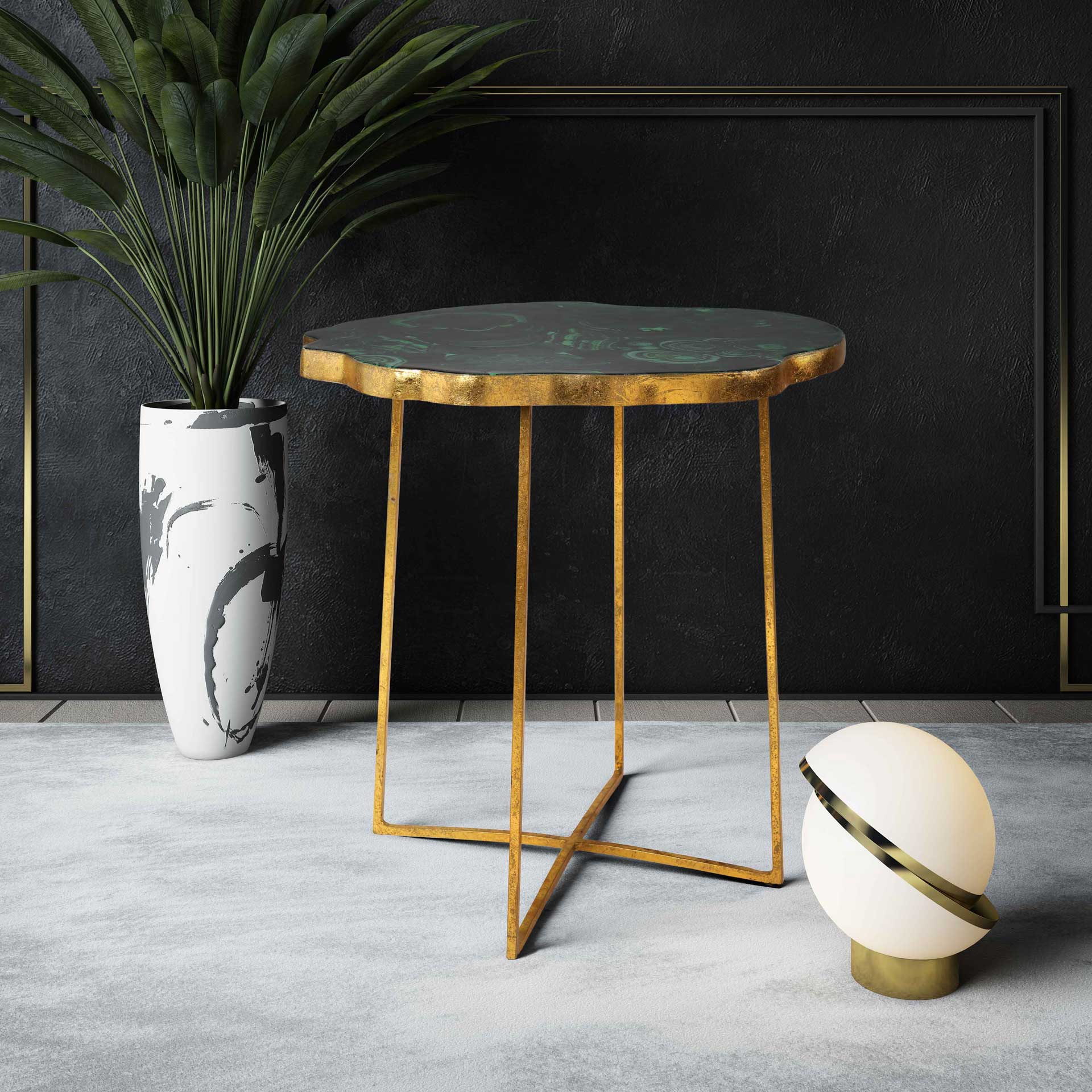 Lilian Agate Side Table Gold - Image 5