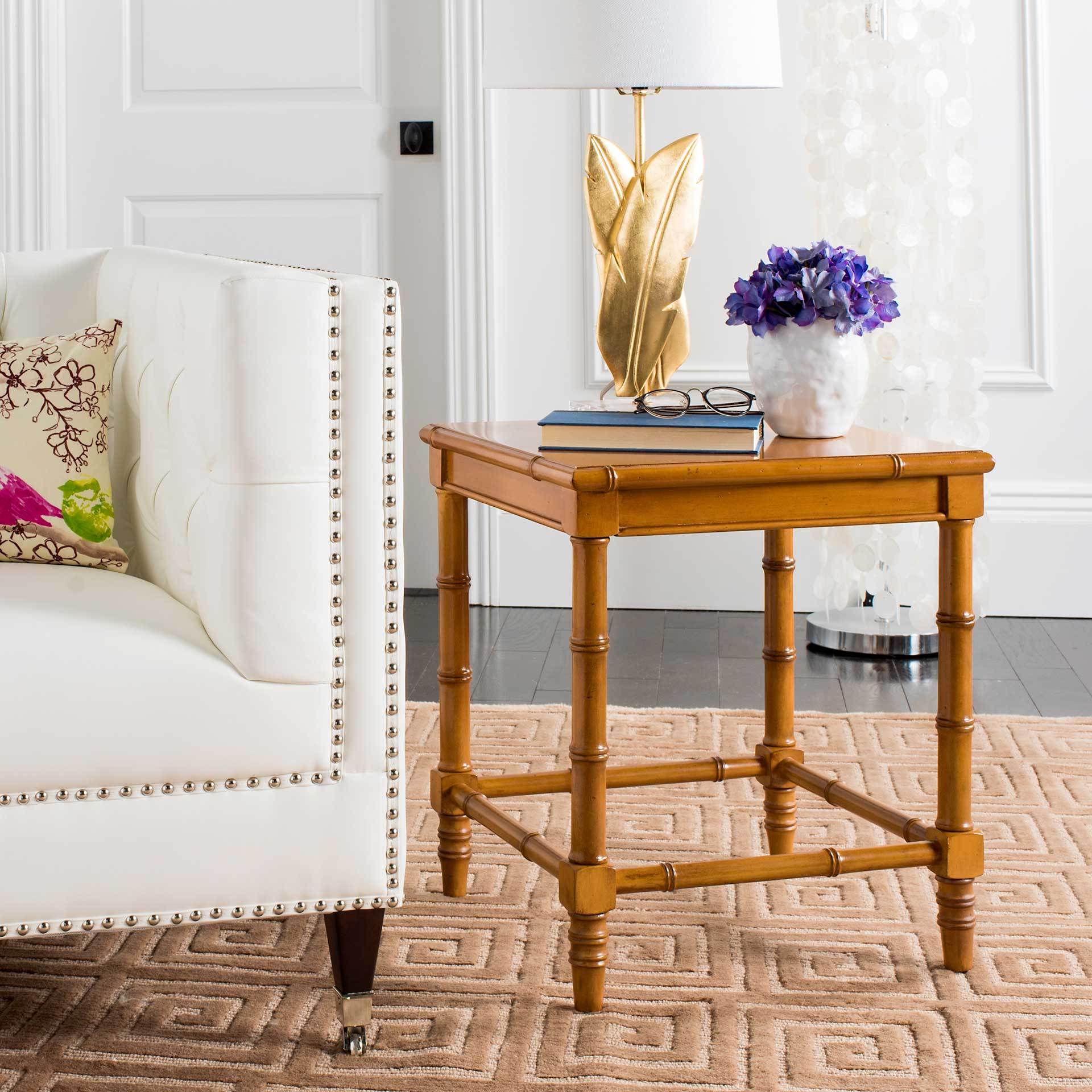 Lilian Coastal Bamboo Accent Table Brown - Image 3