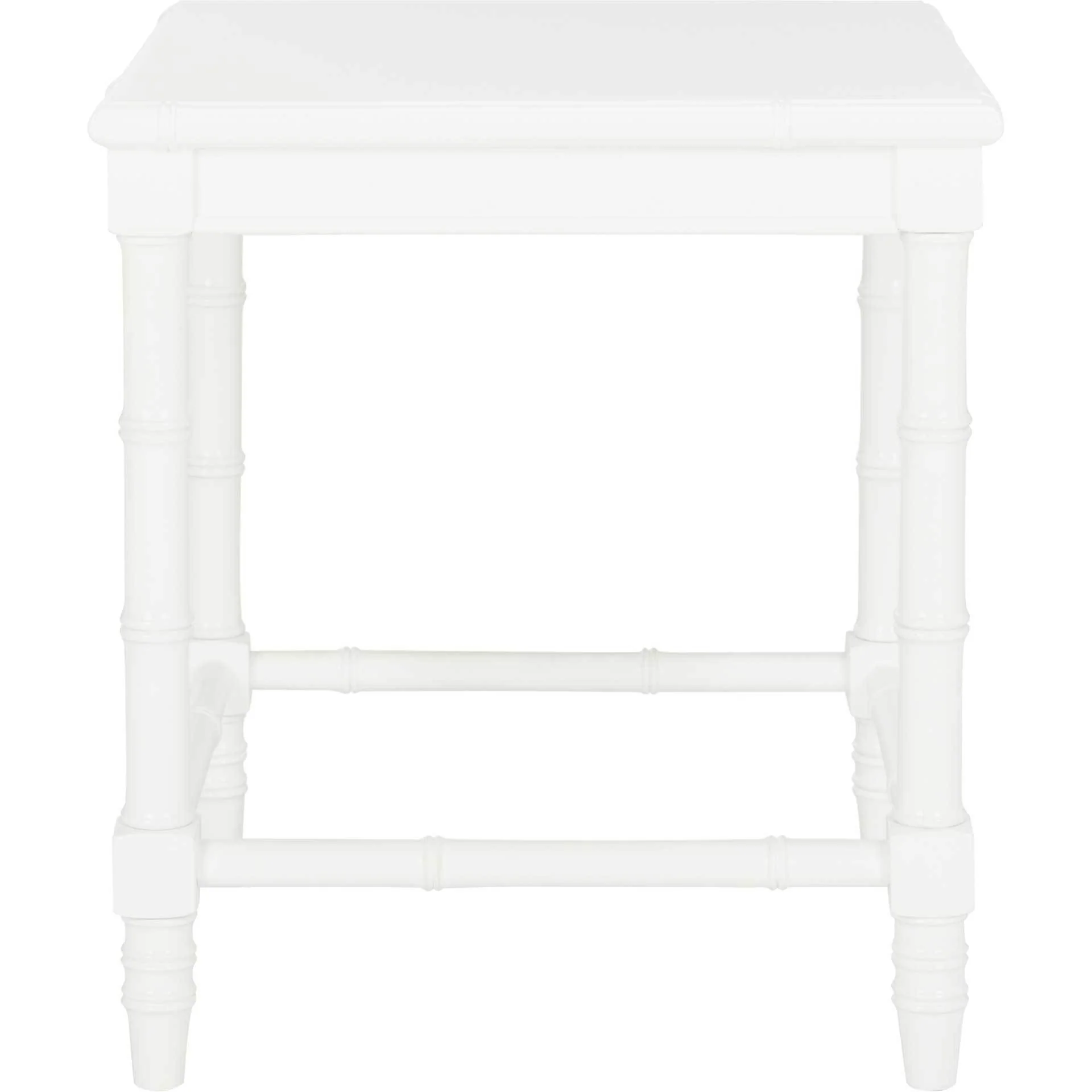 Lilian Coastal Bamboo Accent Table White - Image 2