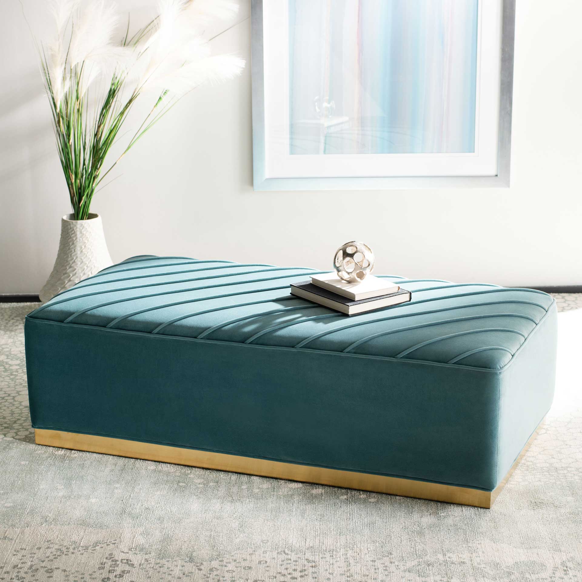 Lilith Diagonal Tufted Ottoman Seafoam - Image 8