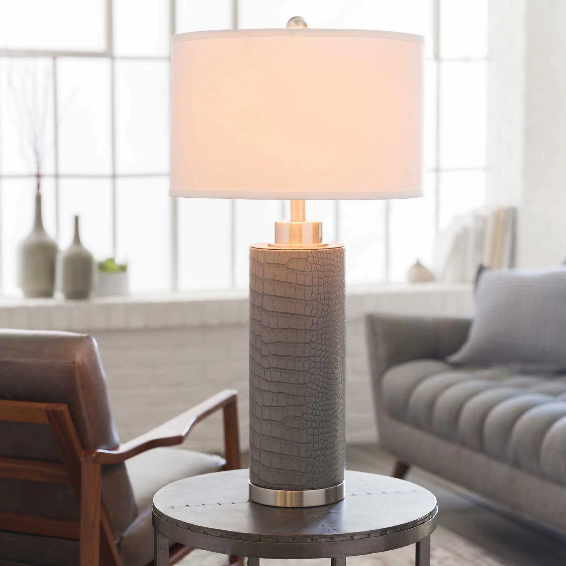 Lilith Table Lamp Charcoal/White/Slate - Image 7