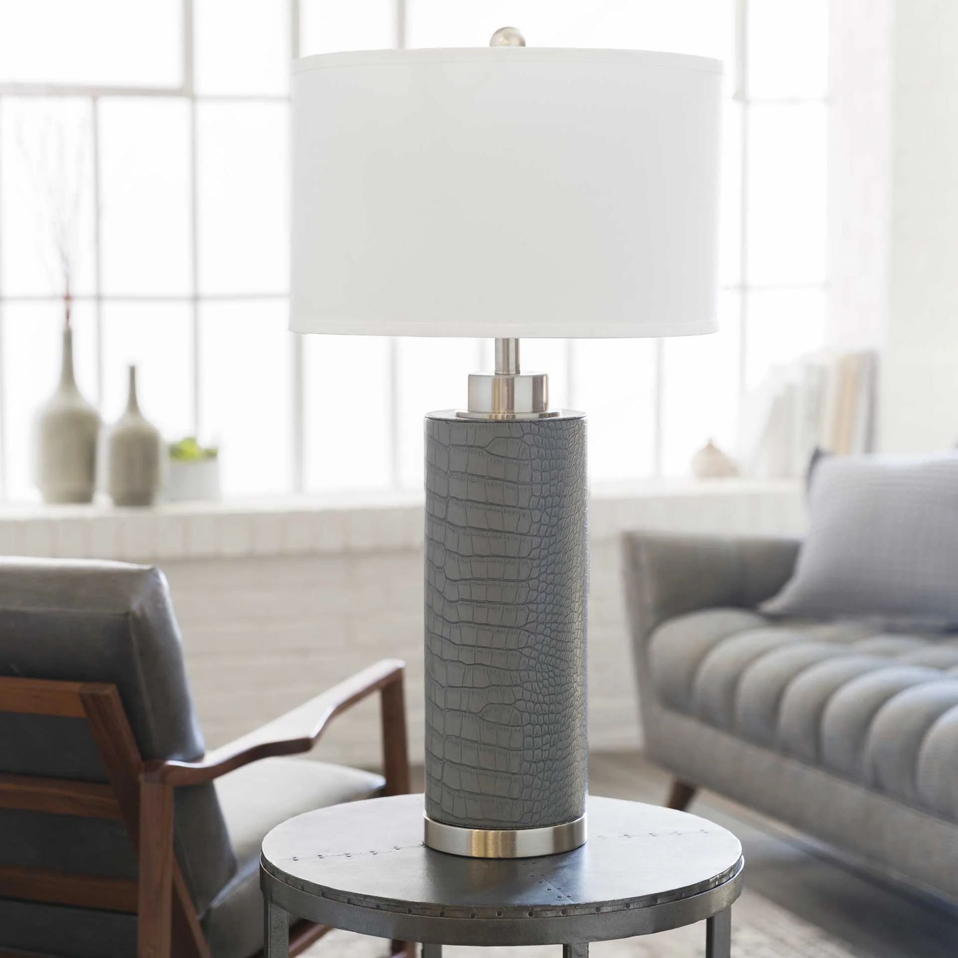 Lilith Table Lamp Charcoal/White/Slate - Image 8