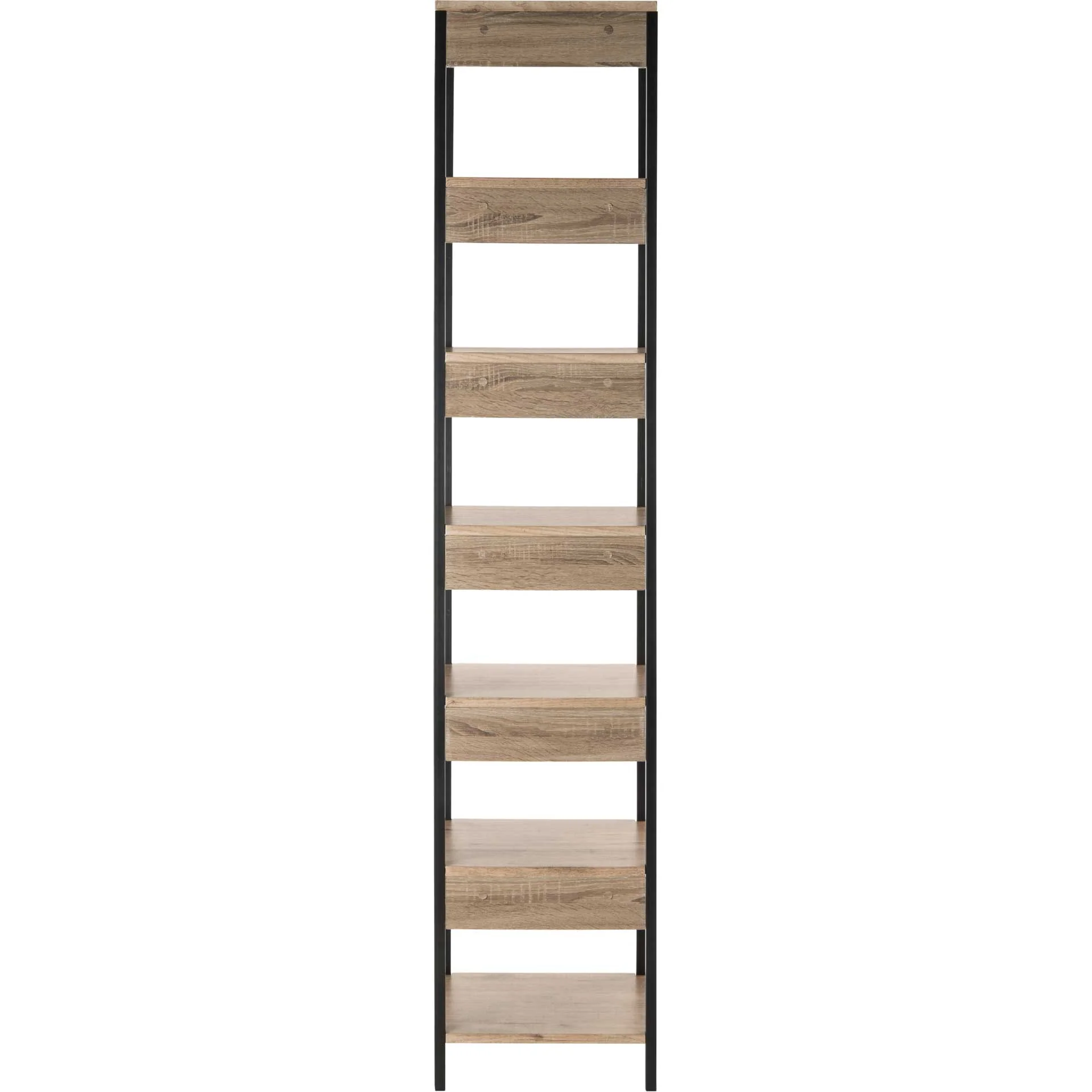 Lilyana Retro Mid Century 7 Tier Etagere Oak/Black - Image 4