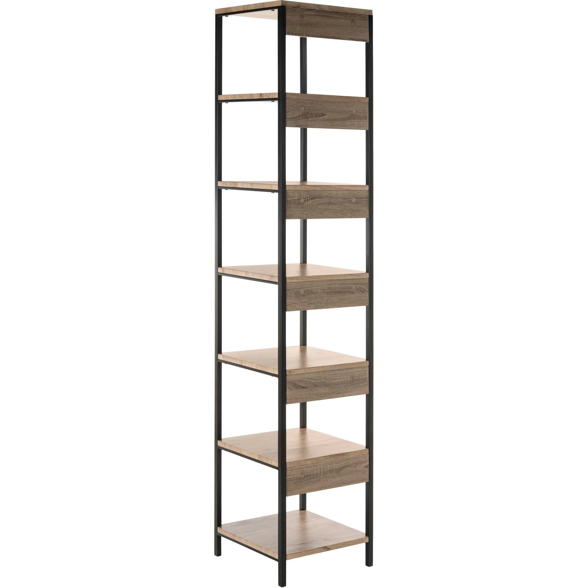 Lilyana Retro Mid Century 7 Tier Etagere Oak/Black - Image 5