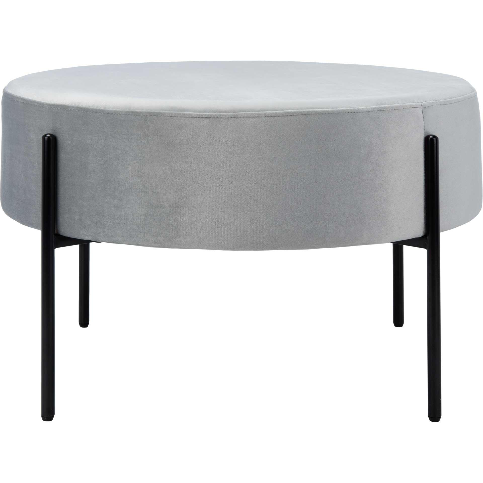 Lincoln Round Cocktail Ottoman Gray/Black - Image 2