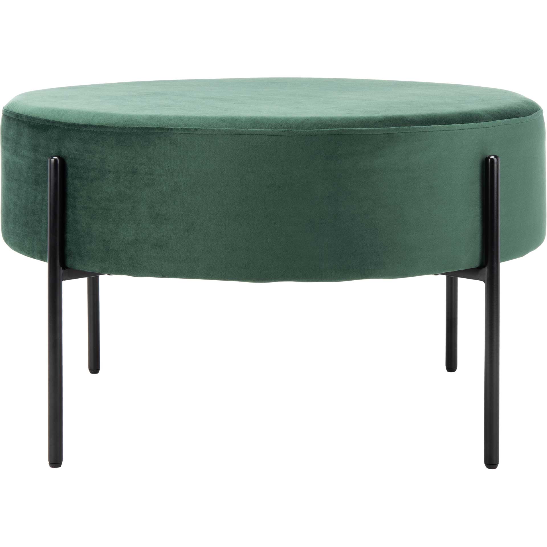 Lincoln Round Cocktail Ottoman Malachite Green/Black - Image 2