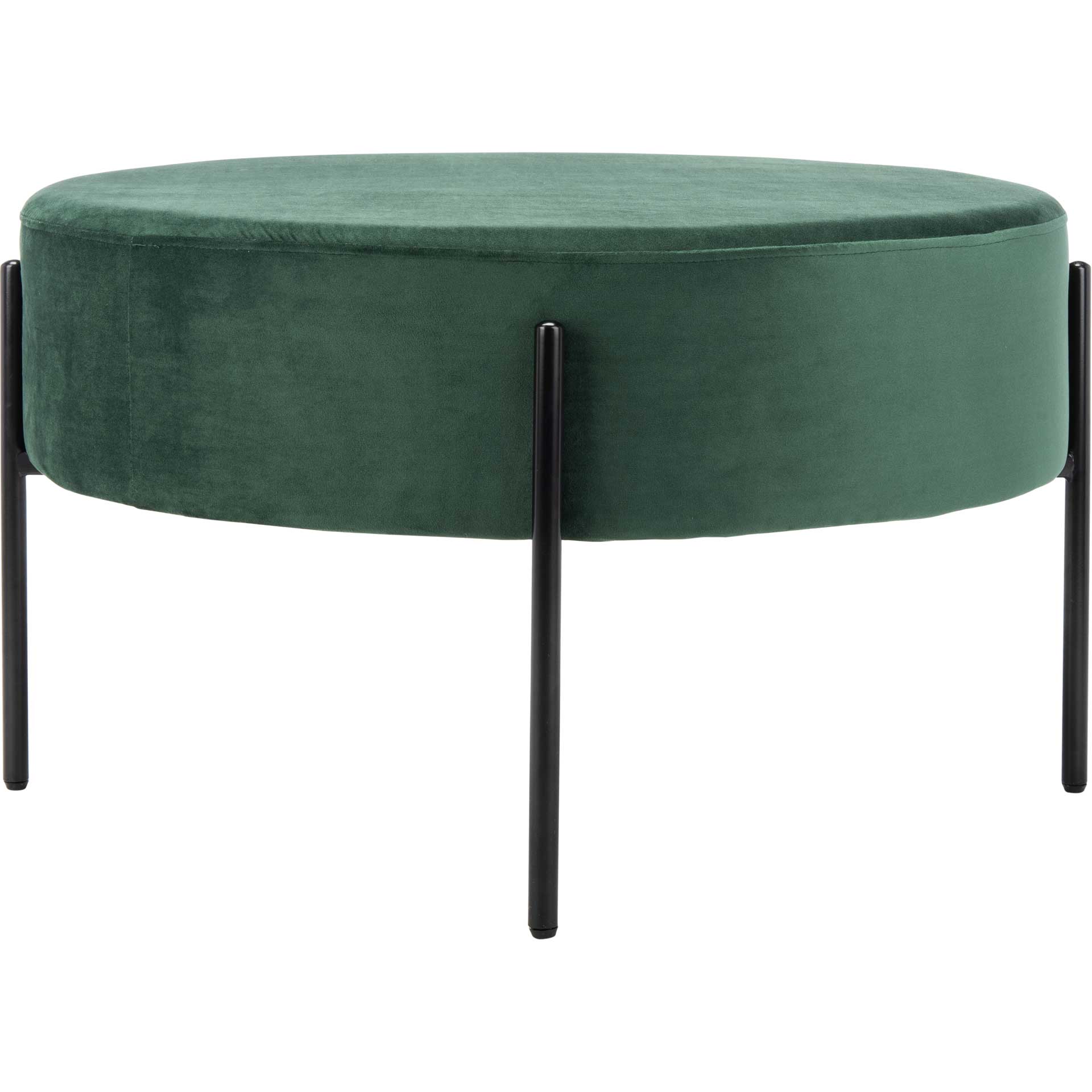 Lincoln Round Cocktail Ottoman Malachite Green/Black - Image 3