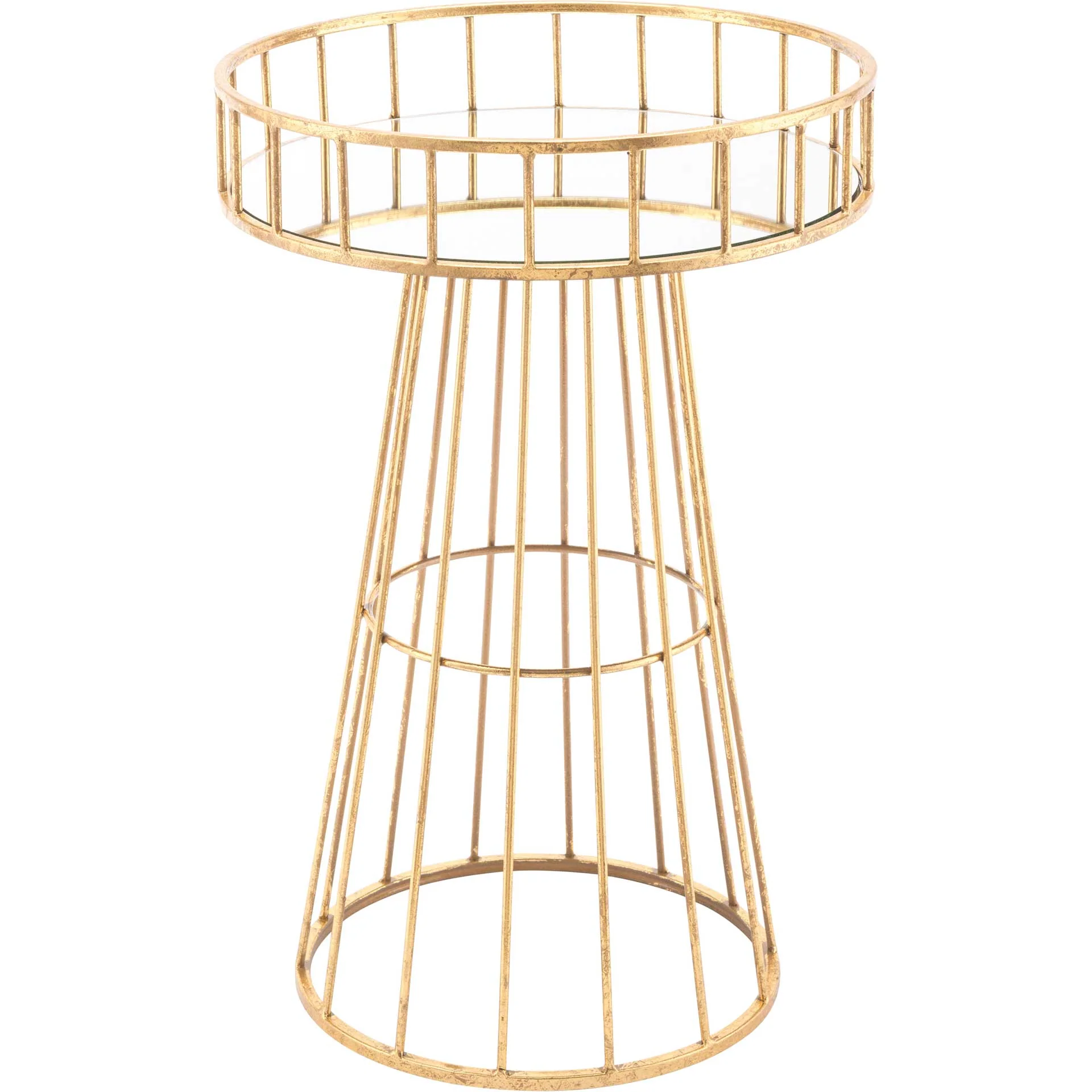 Linear Metal Round Table Gold - Image 2
