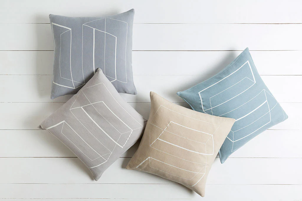 Lines and Angles Light Gray/Ivory Pillow - Image 2