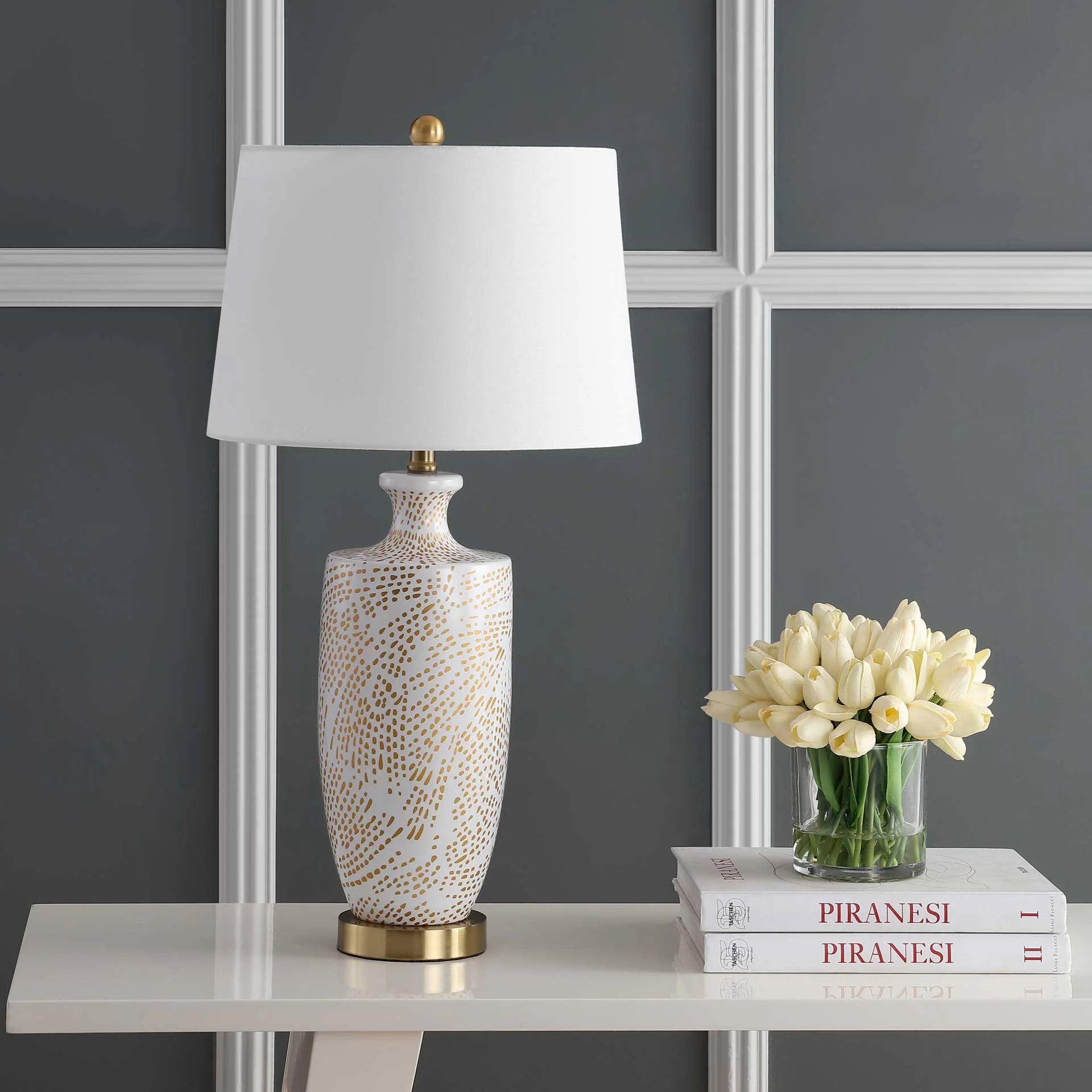 Lisa Table Lamp White/Gold - Image 3