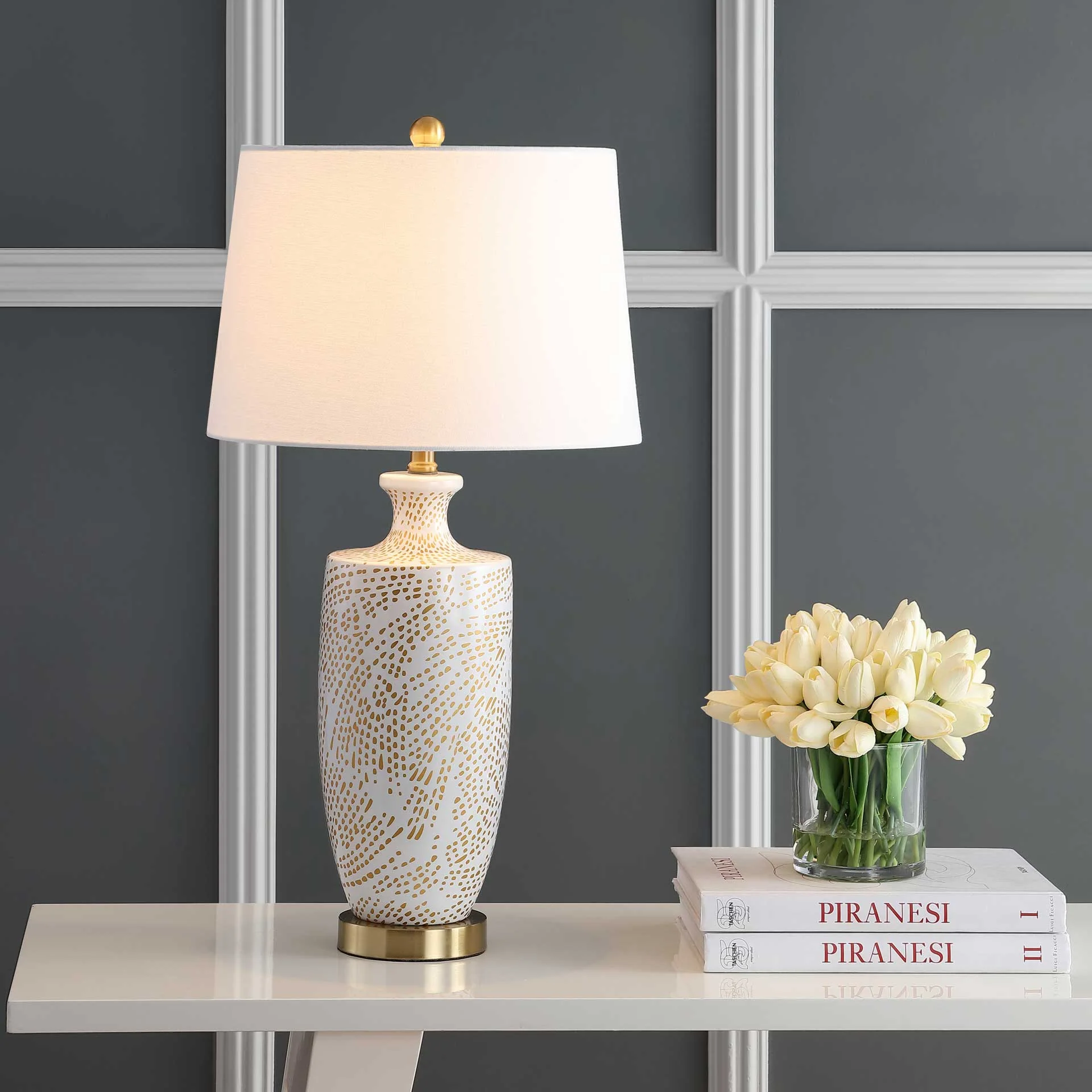 Lisa Table Lamp White/Gold - Image 4