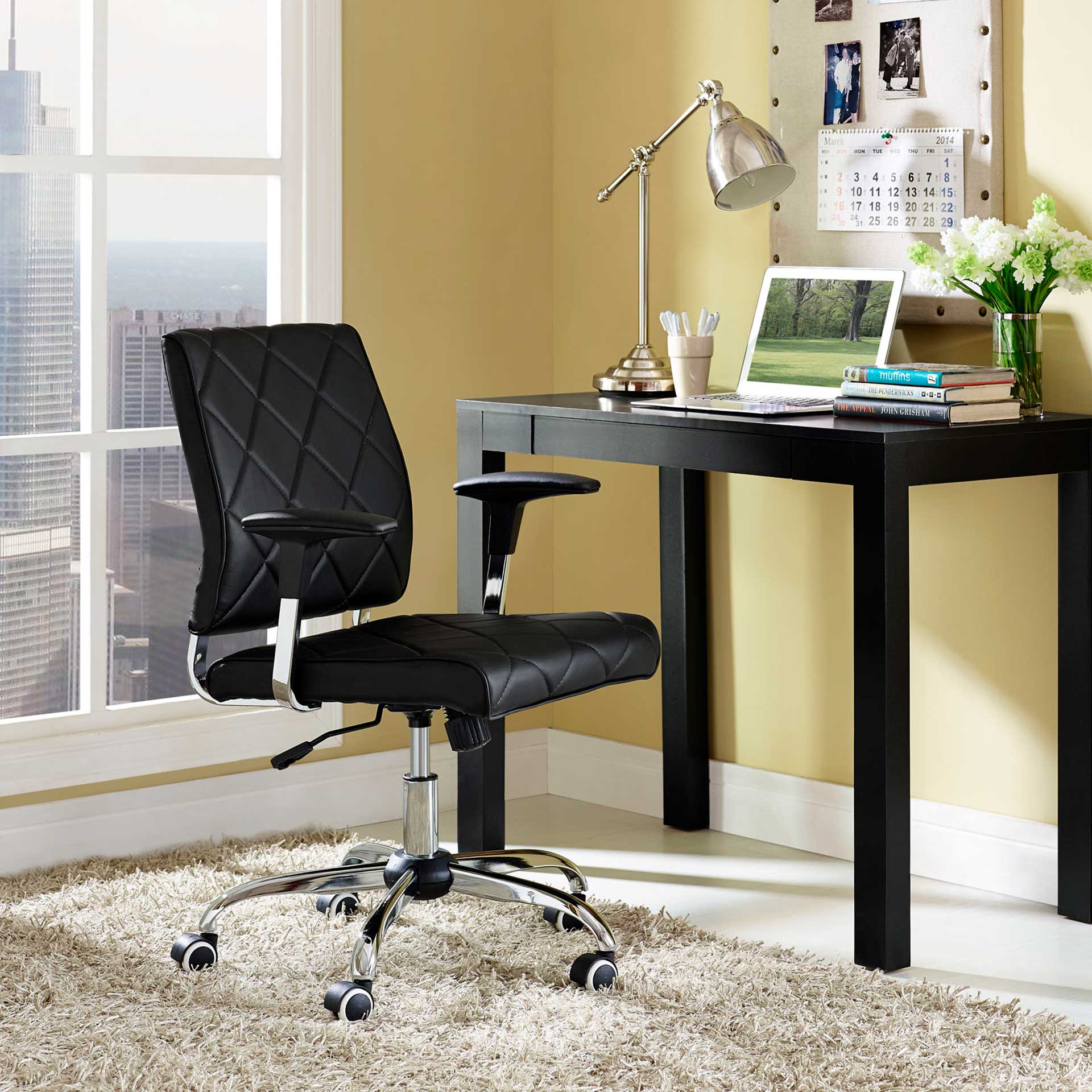 Lochsa Vinyl Office Chair Black - Image 4