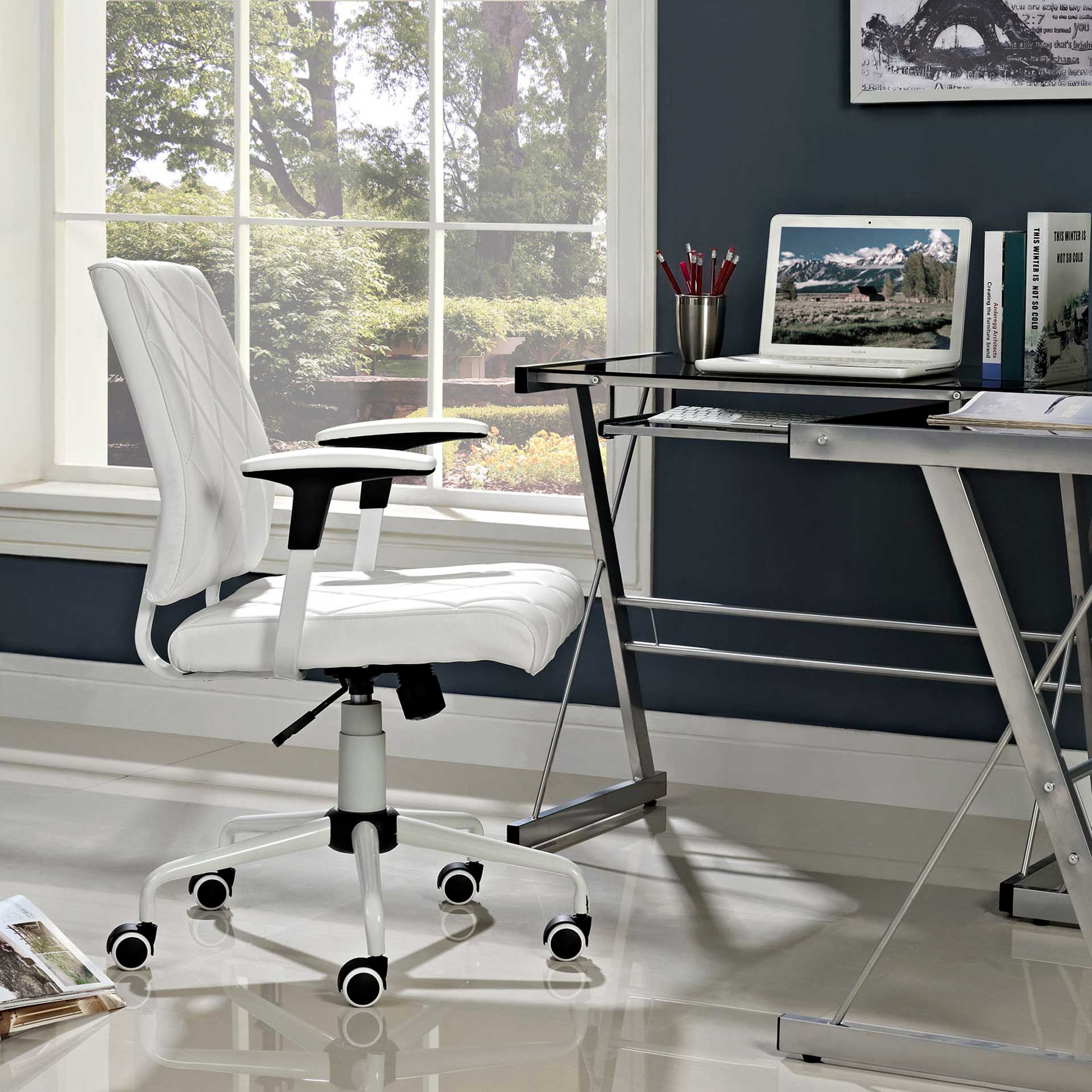 Lochsa Vinyl Office Chair White - Image 4