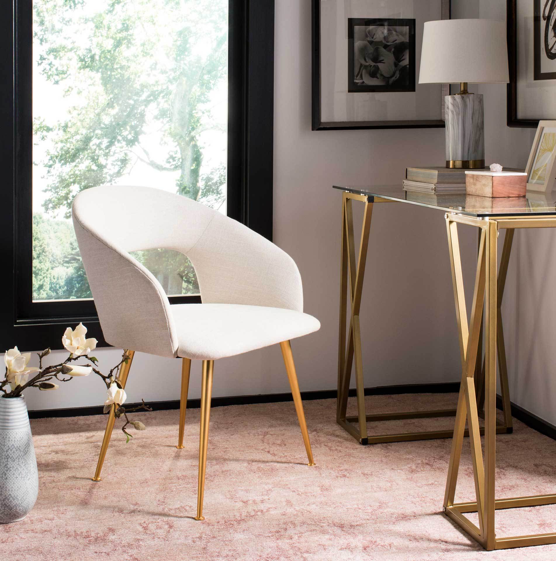 Lockwood Arm Chair Creme/Gold - Image 8
