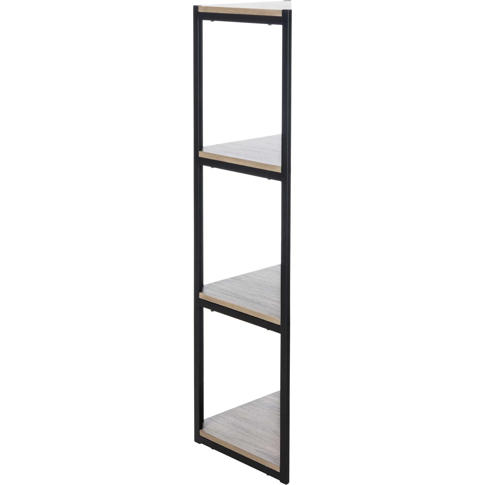 Lodge 4 Tier Corner Bookshelf Light Gray/Black - Image 3