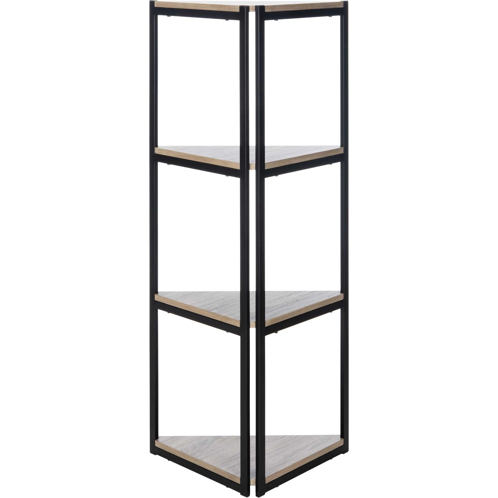 Lodge 4 Tier Corner Bookshelf Light Gray/Black - Image 4
