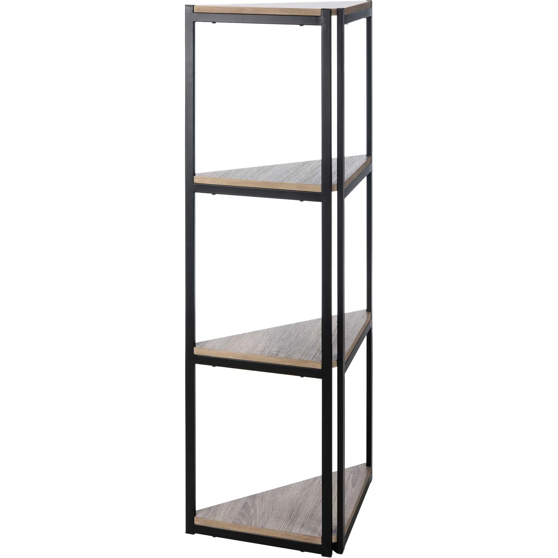 Lodge 4 Tier Corner Bookshelf Light Gray/Black - Image 5