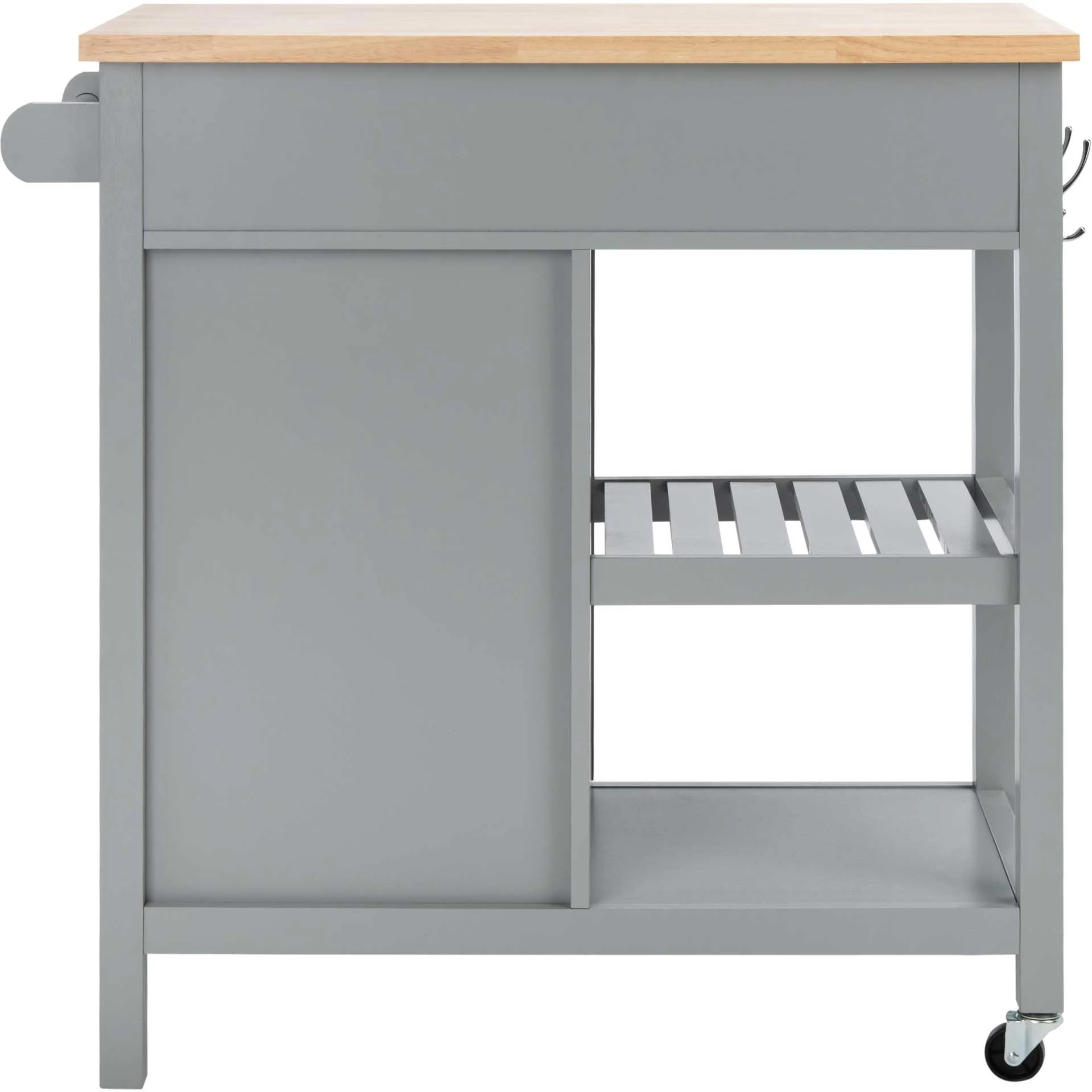 Lodi 1 Door 2 Drawer 2 Shelf Kitchen Cart Gray/Natural - Image 3