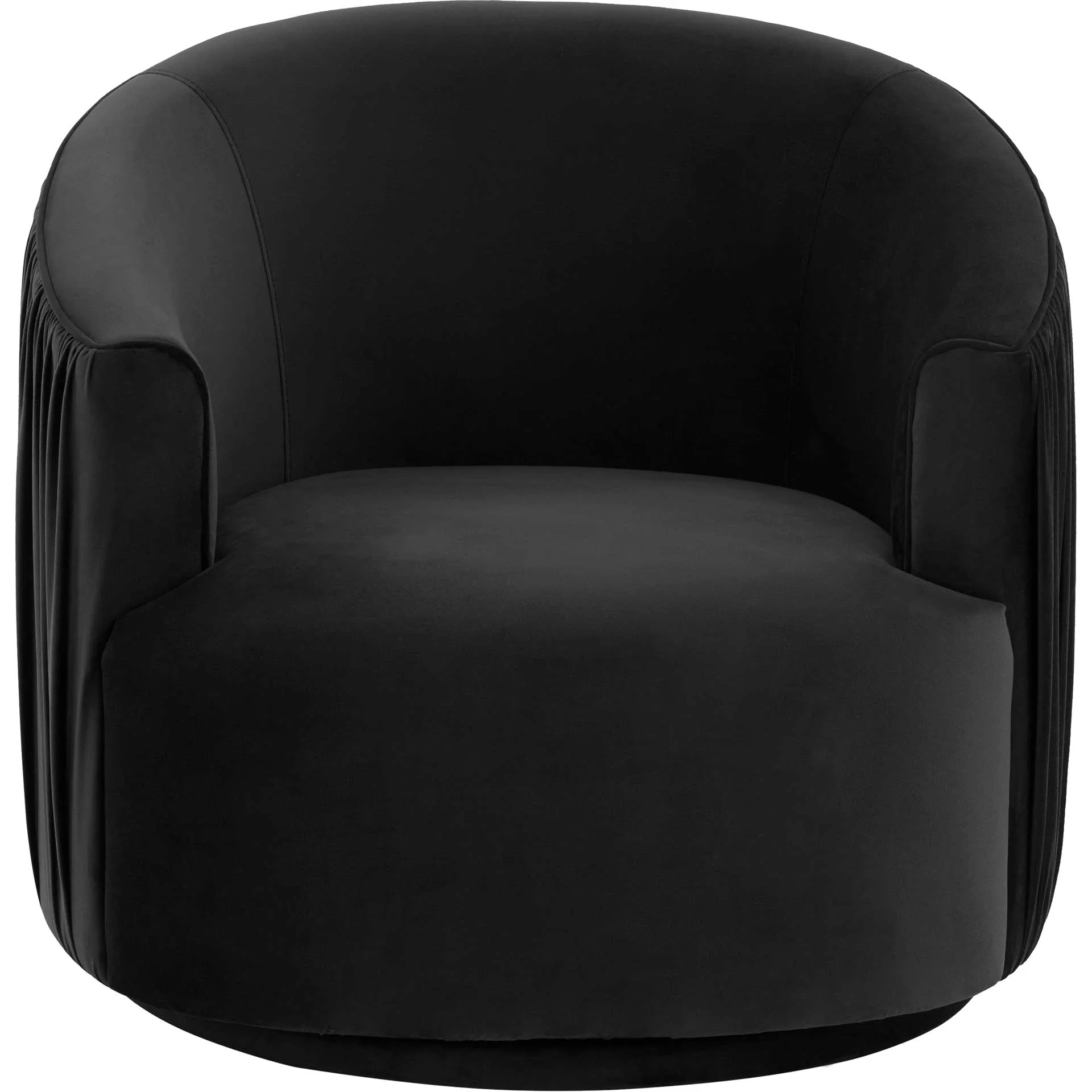 Lodi Pleated Swivel Chair Black - Image 2