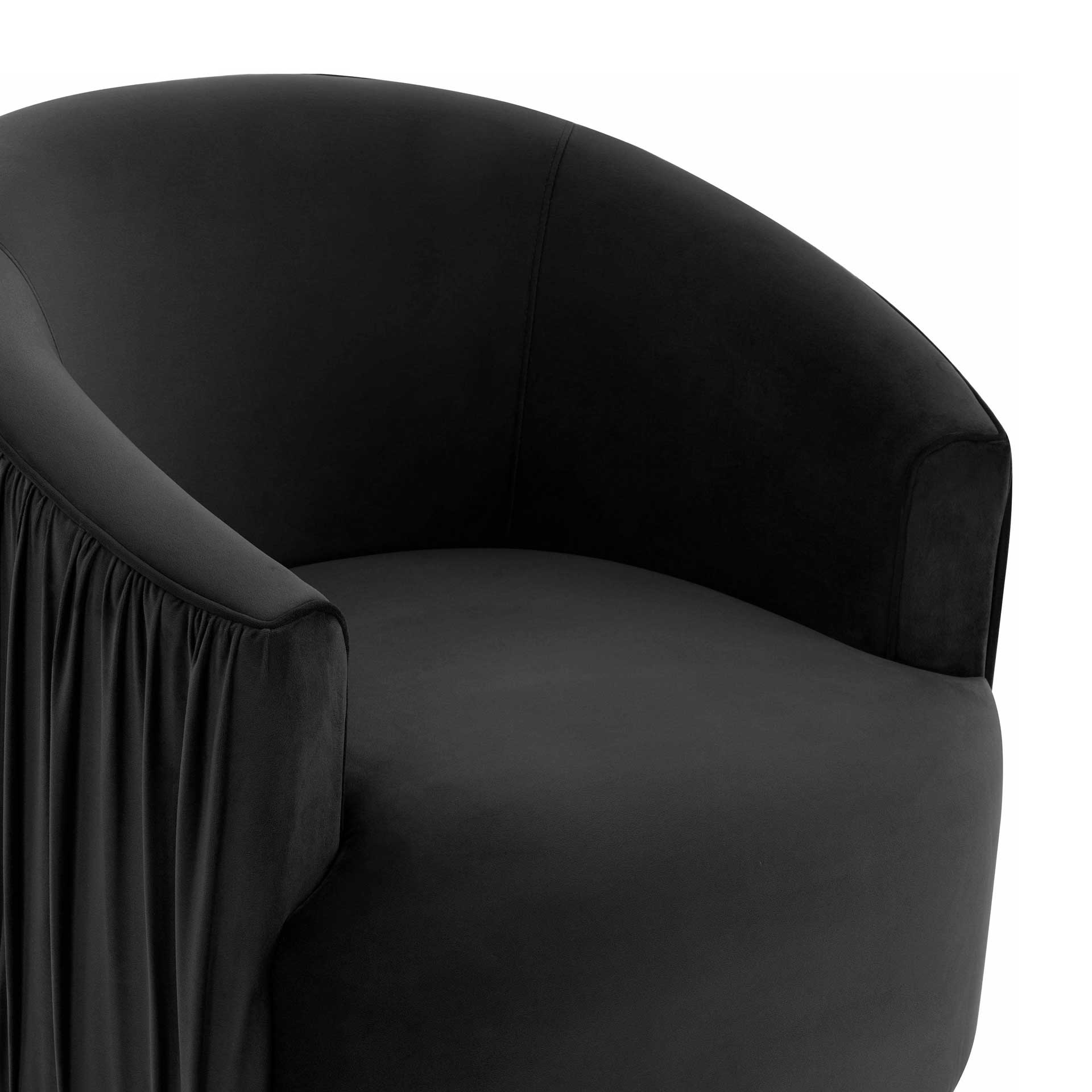Lodi Pleated Swivel Chair Black - Image 4