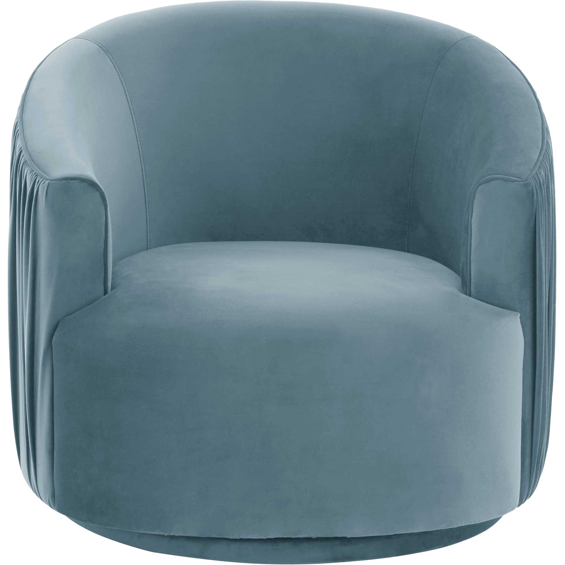 Lodi Pleated Swivel Chair Blue - Image 2