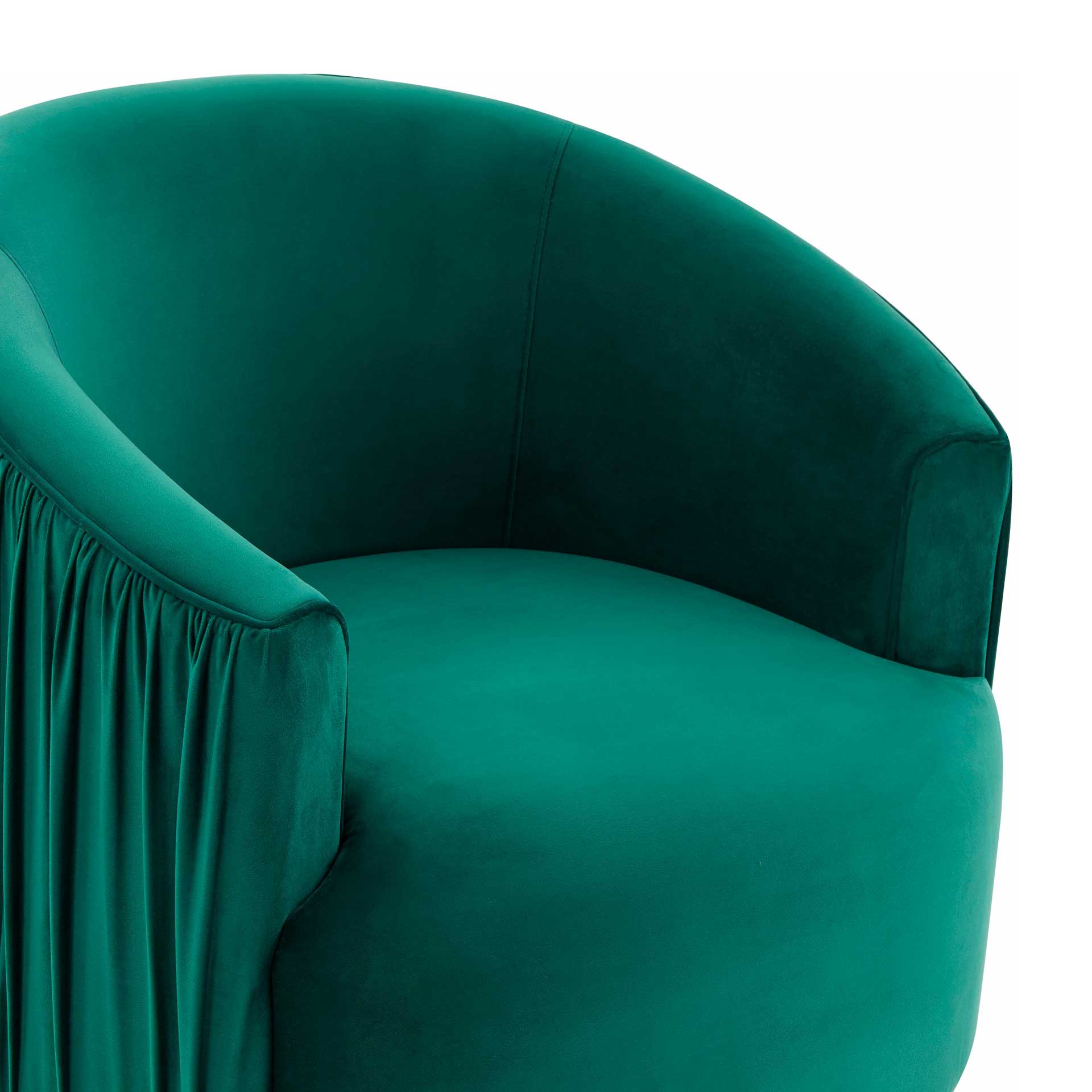 Lodi Pleated Swivel Chair Forest Green - Image 4