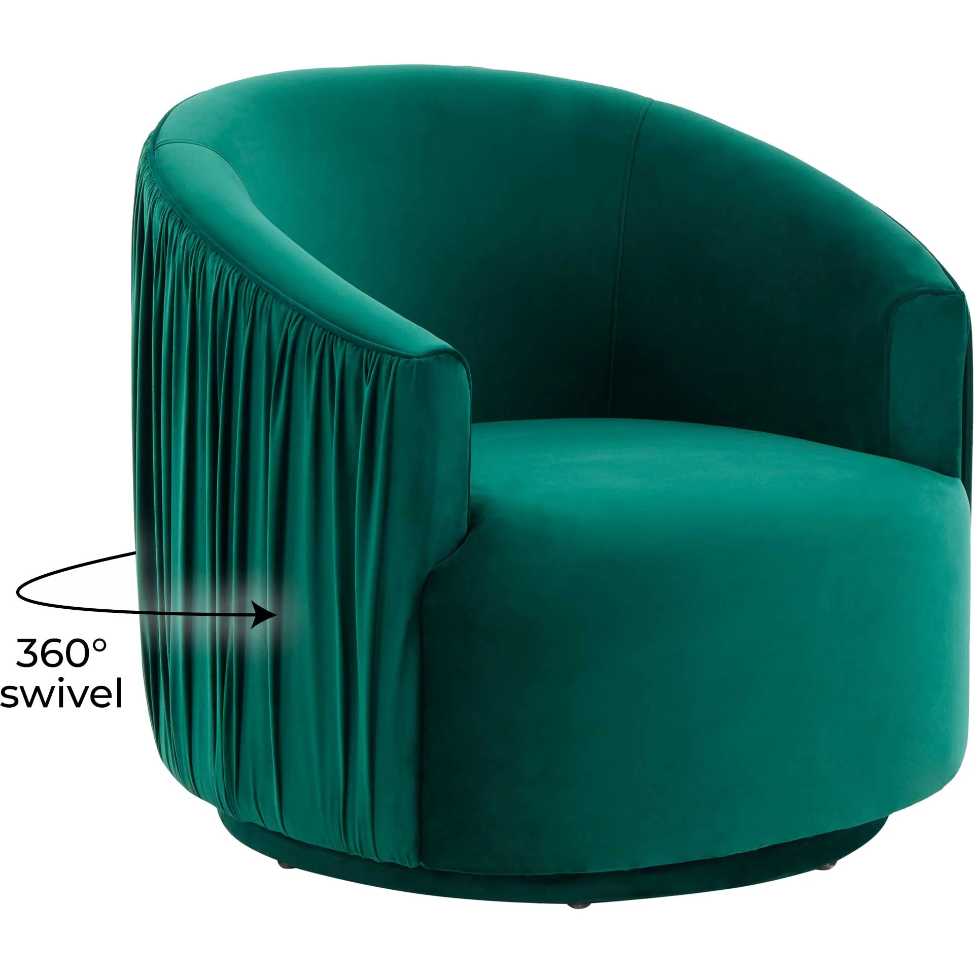 Lodi Pleated Swivel Chair Forest Green - Image 6
