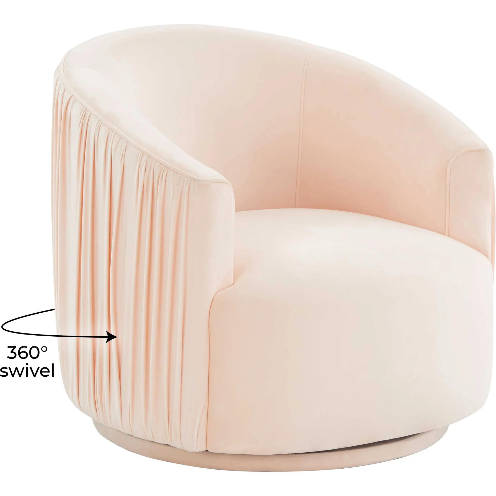 Lodi Pleated Swivel Chair Peche - Image 6