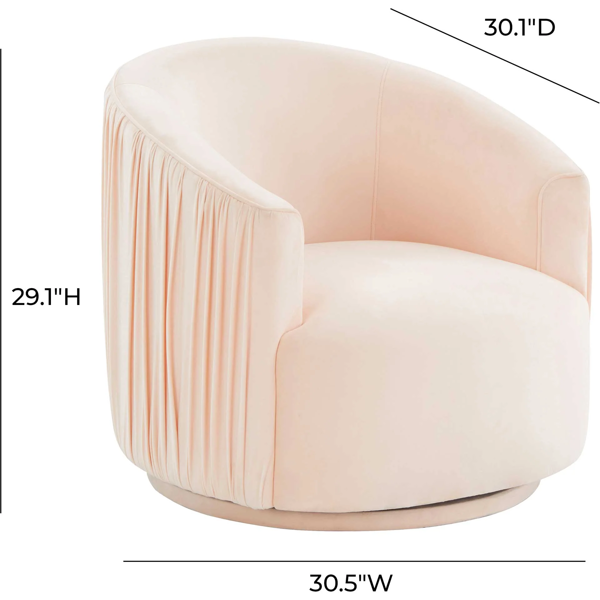 Lodi Pleated Swivel Chair Peche - Image 7