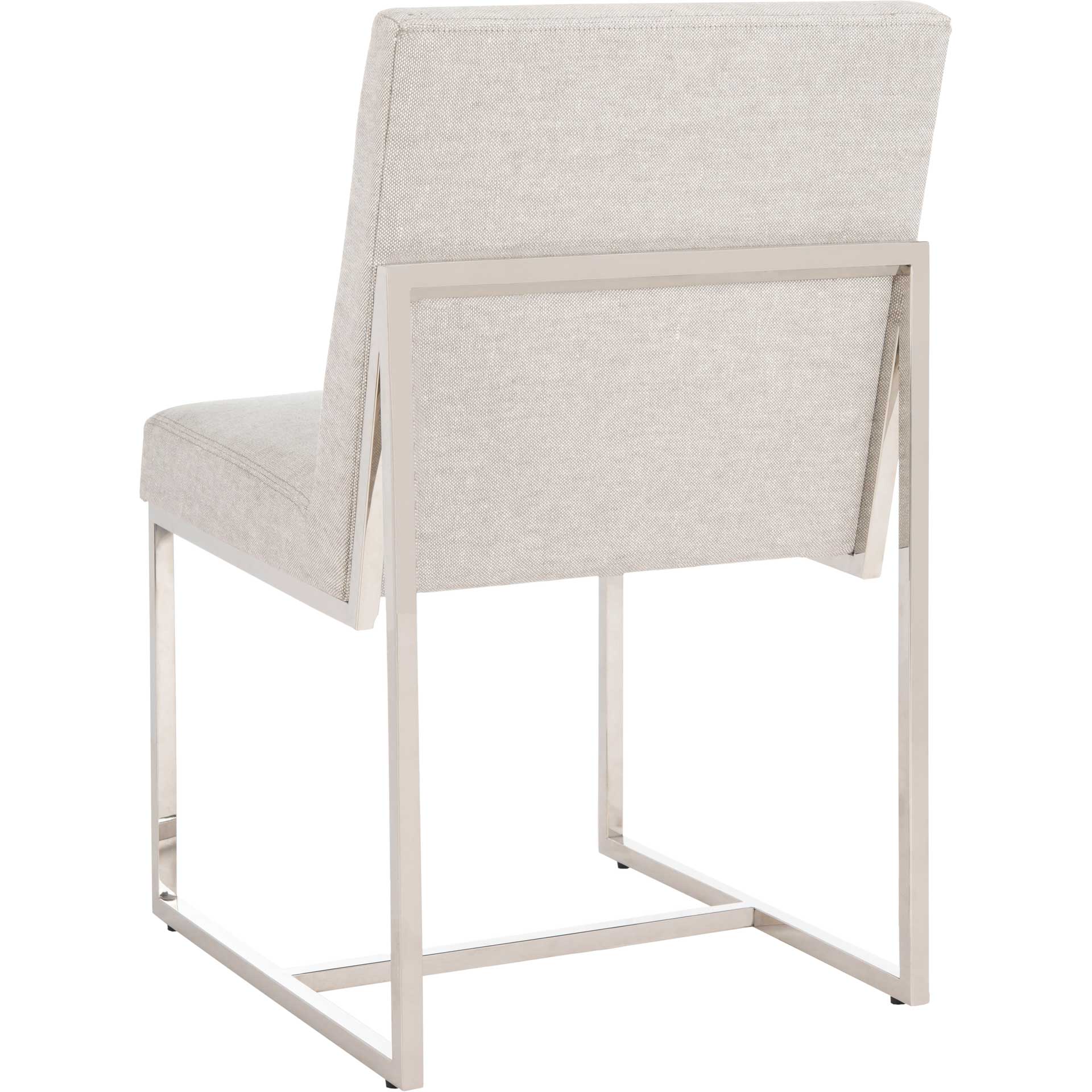 Lola Chrome Dining Chair Gray/White - Image 4