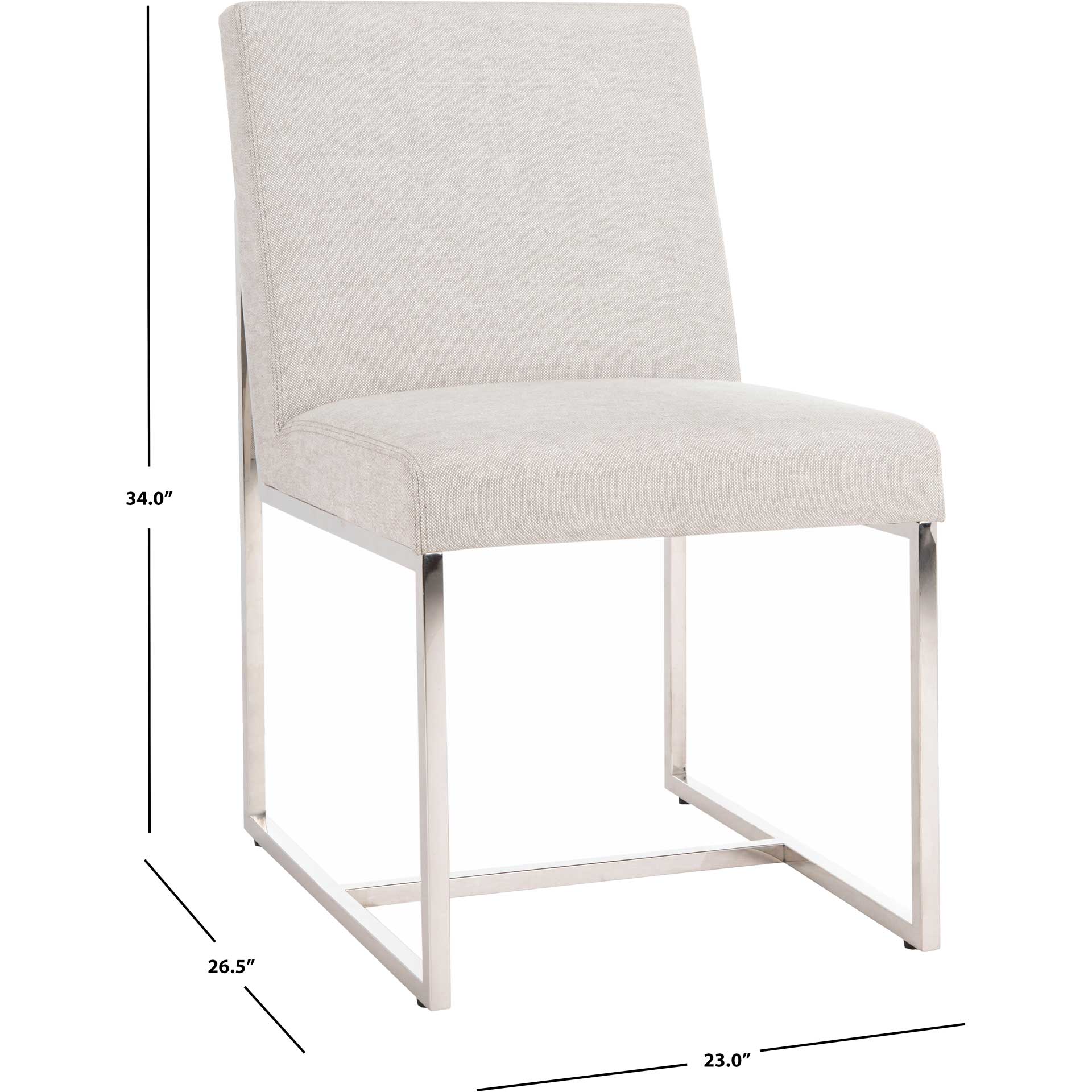 Lola Chrome Dining Chair Gray/White - Image 9