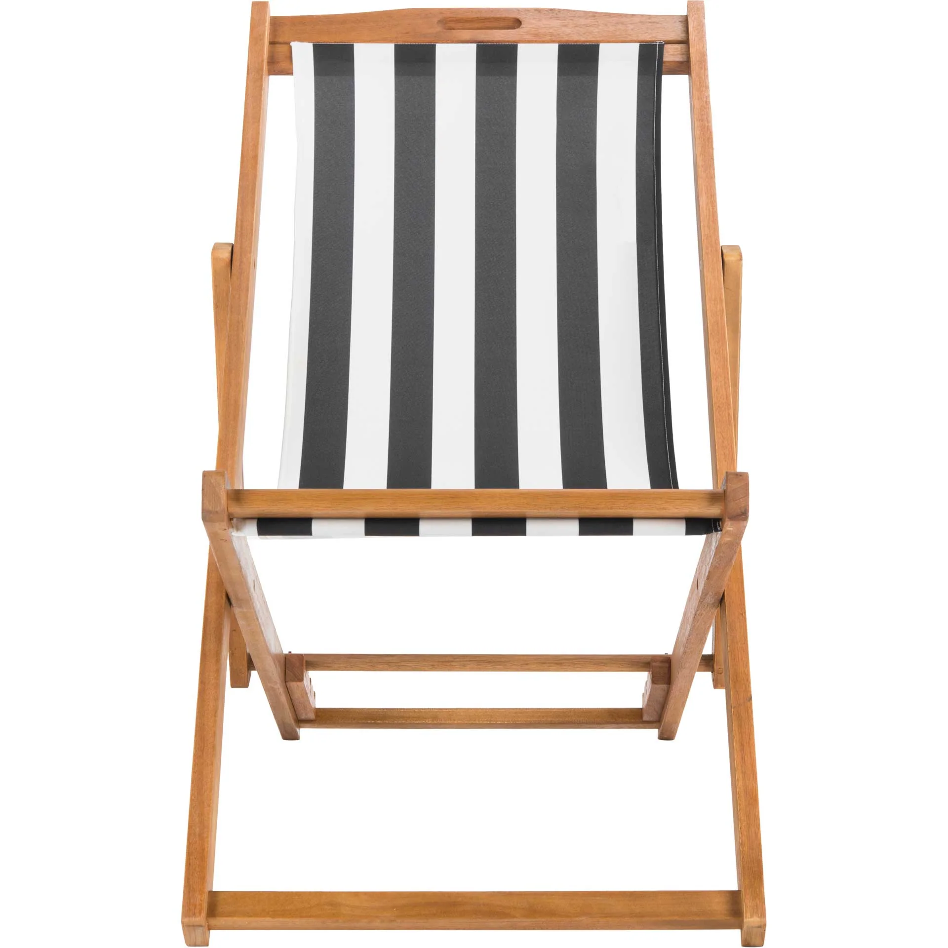 Lombardi Foldable Sling Chair Teak/Black/White (Set of 2) - Image 3