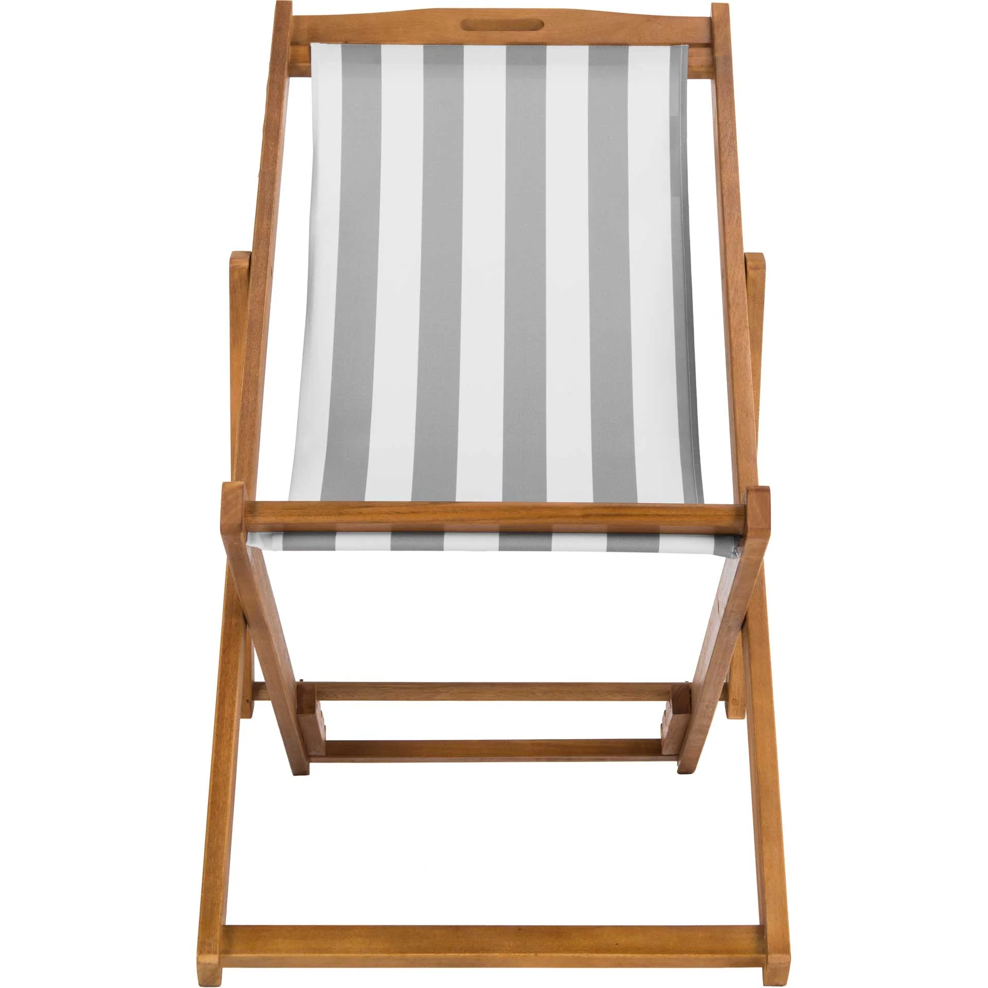 Lombardi Foldable Sling Chair Teak/Gray/White (Set of 2) - Image 3