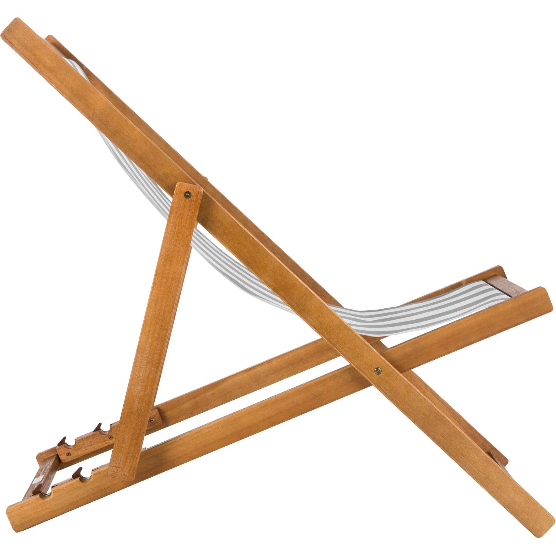 Lombardi Foldable Sling Chair Teak/Gray/White (Set of 2) - Image 4