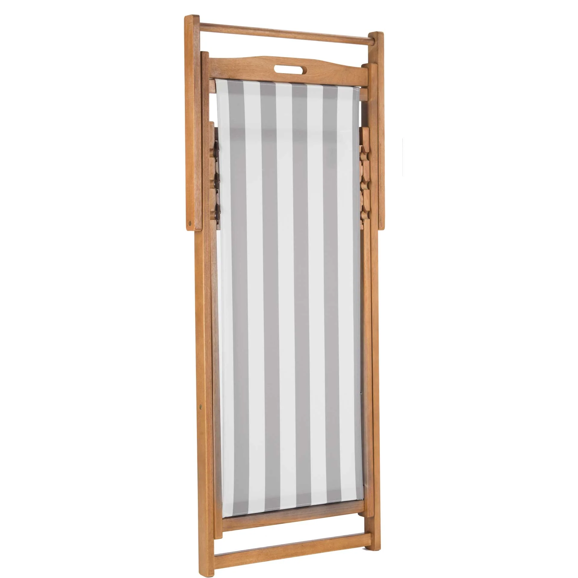 Lombardi Foldable Sling Chair Teak/Gray/White (Set of 2) - Image 6