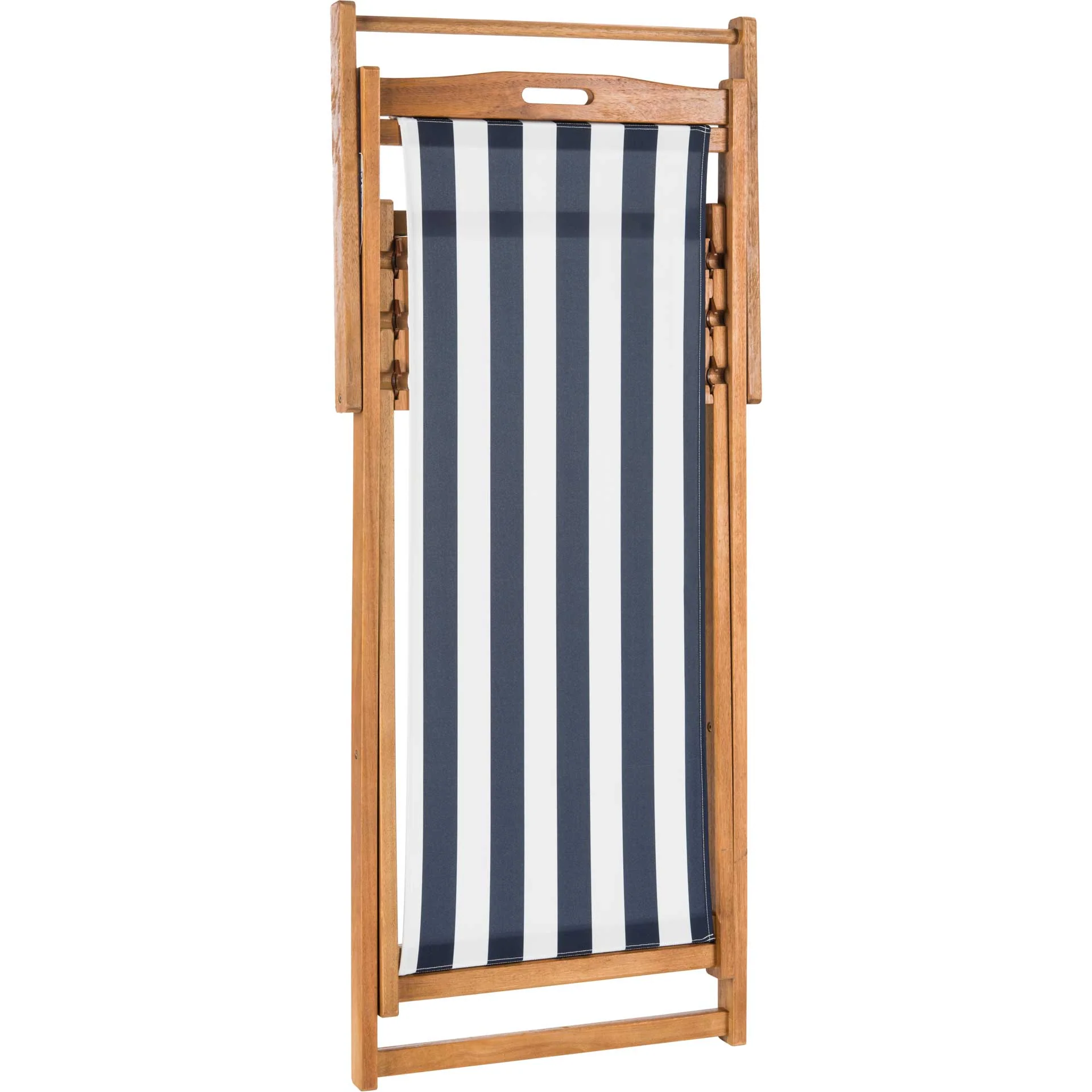 Lombardi Foldable Sling Chair Teak/Navy/White (Set of 2) - Image 6