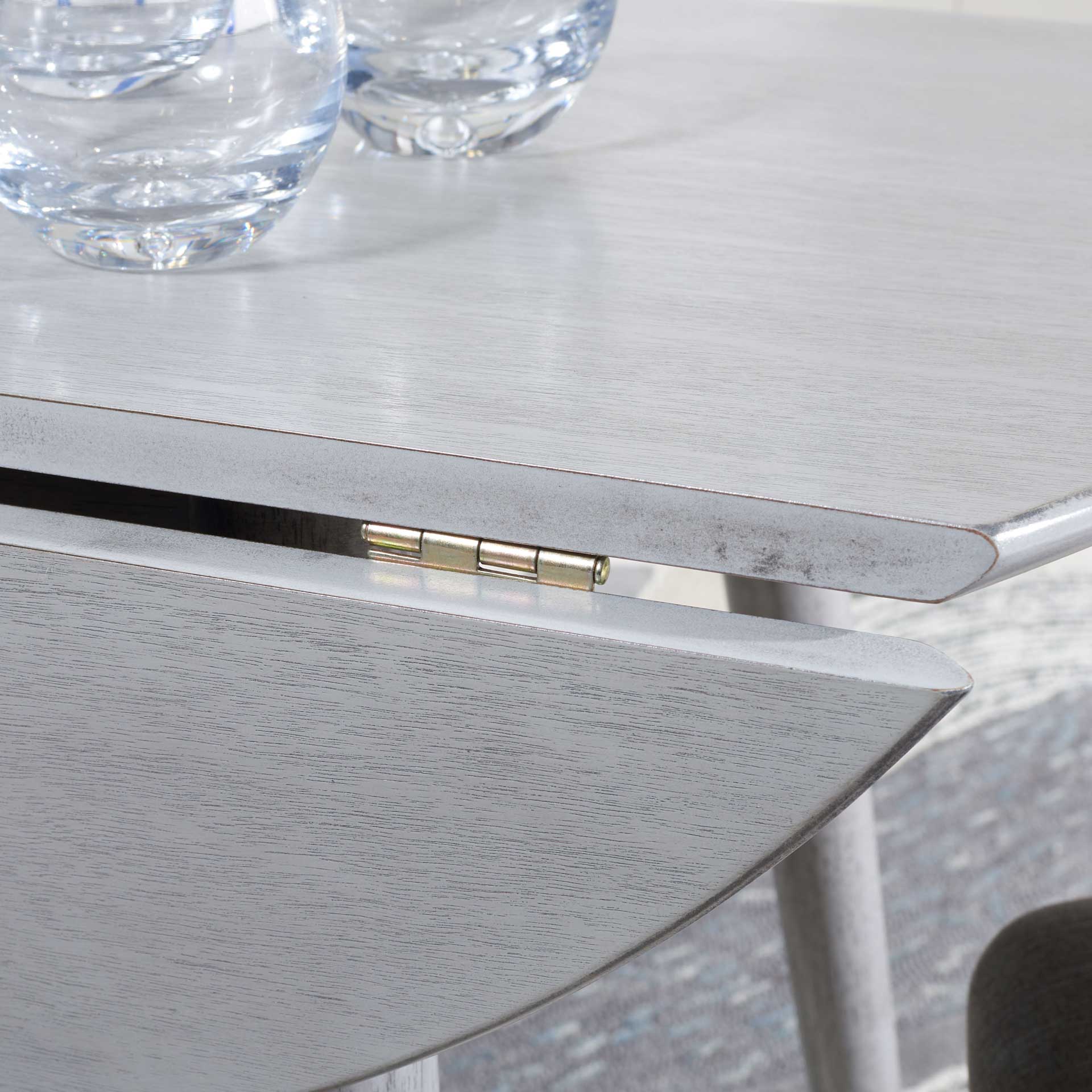 Loni Folding Round Dining Table Dark Gray - Image 5
