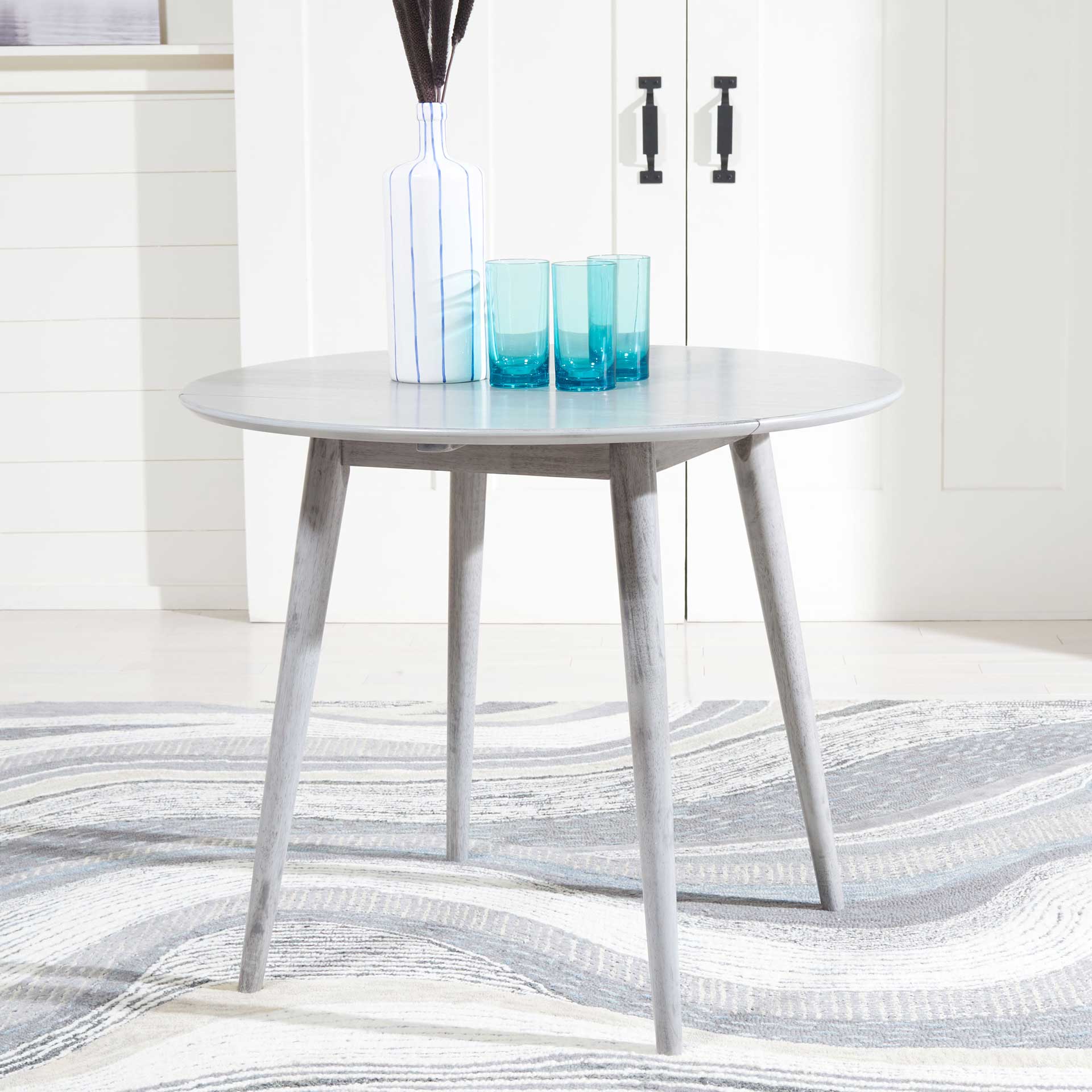 Loni Folding Round Dining Table Dark Gray - Image 6