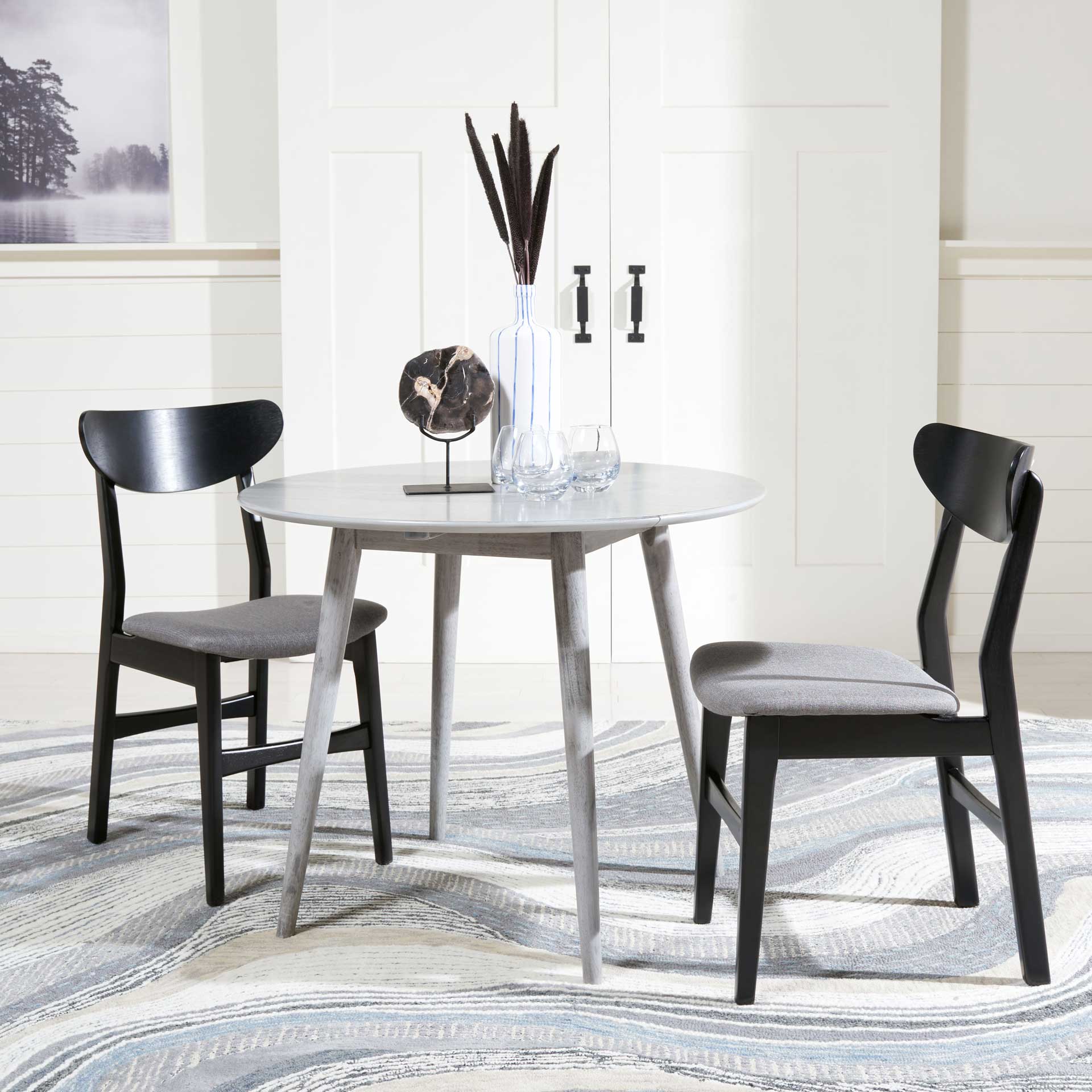 Loni Folding Round Dining Table Dark Gray - Image 7