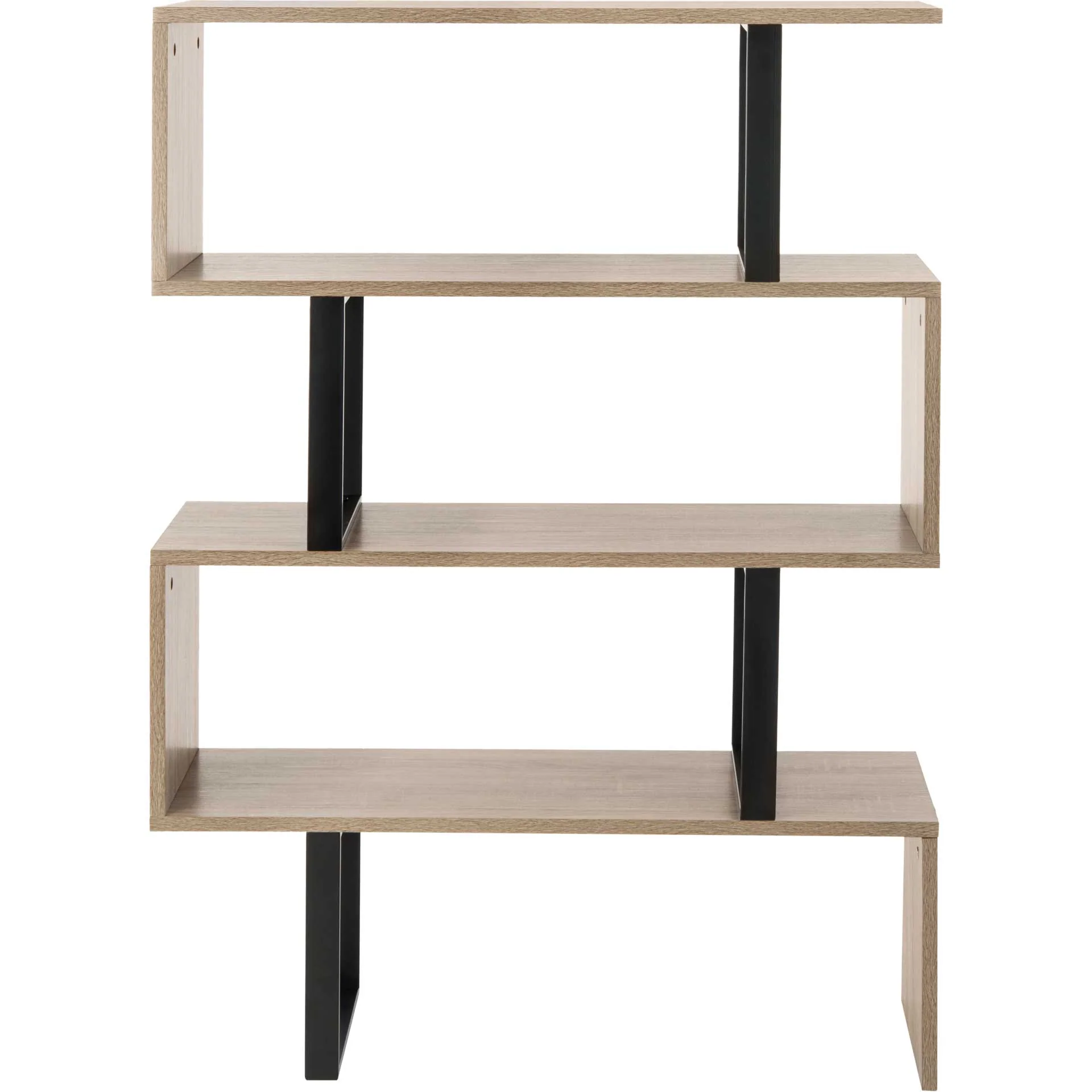 Lonny Retro Mid Century Wood Etagere Oak/Black - Image 2